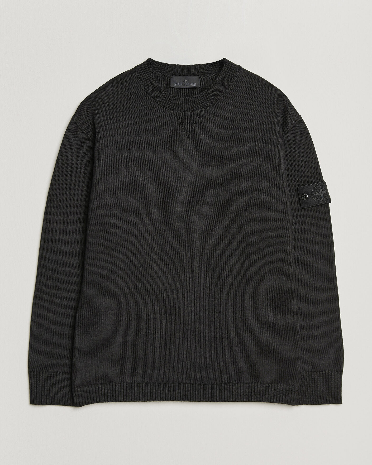 Homme | Pulls Et Tricots | Stone Island | Ghost Plush Stitch Winter Cotton Sweat Black