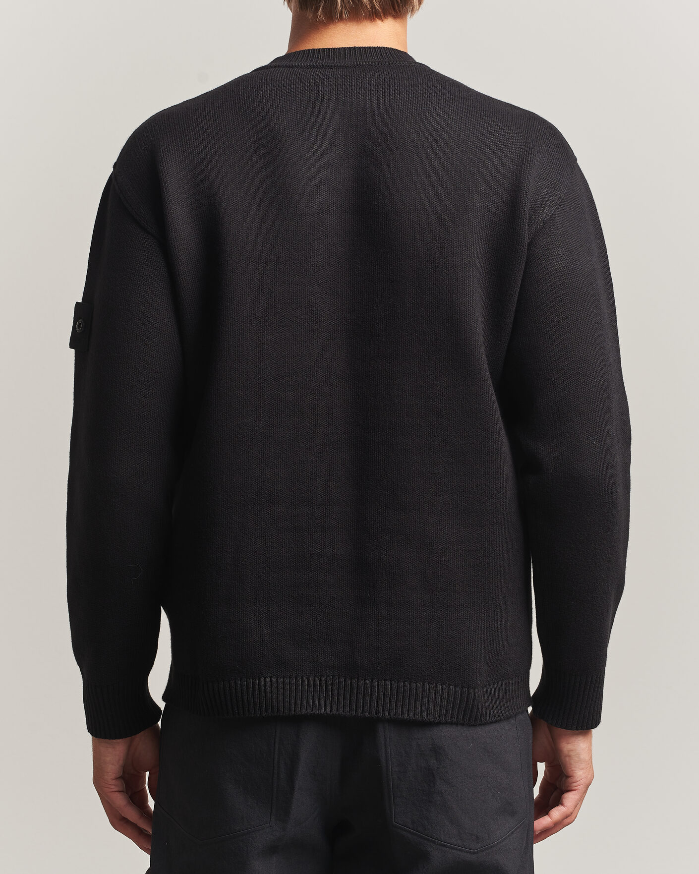 Homme | Pulls Et Tricots | Stone Island | Ghost Plush Stitch Winter Cotton Sweat Black