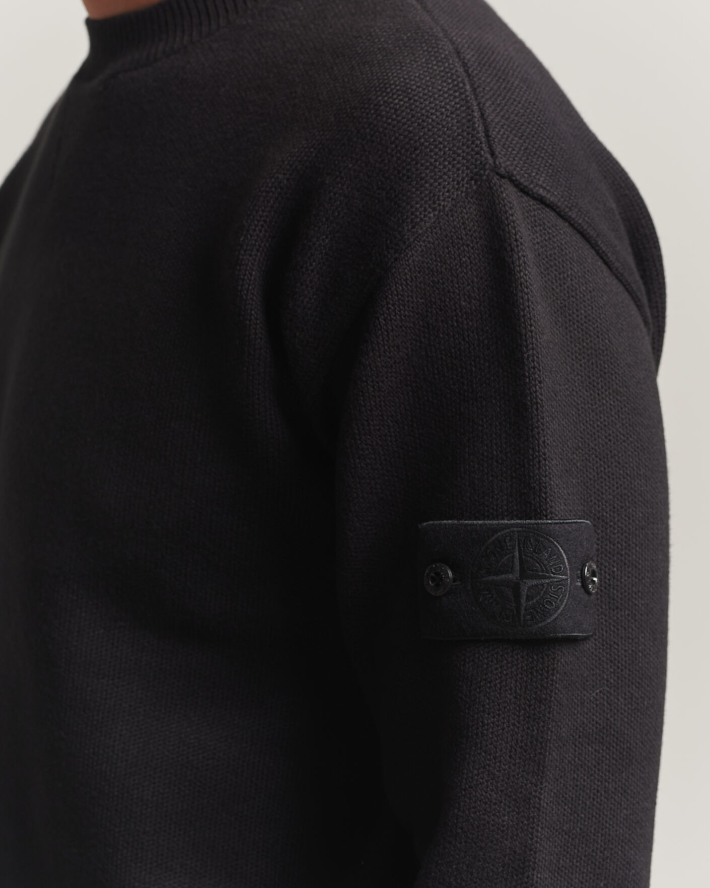 Homme | Pulls Et Tricots | Stone Island | Ghost Plush Stitch Winter Cotton Sweat Black