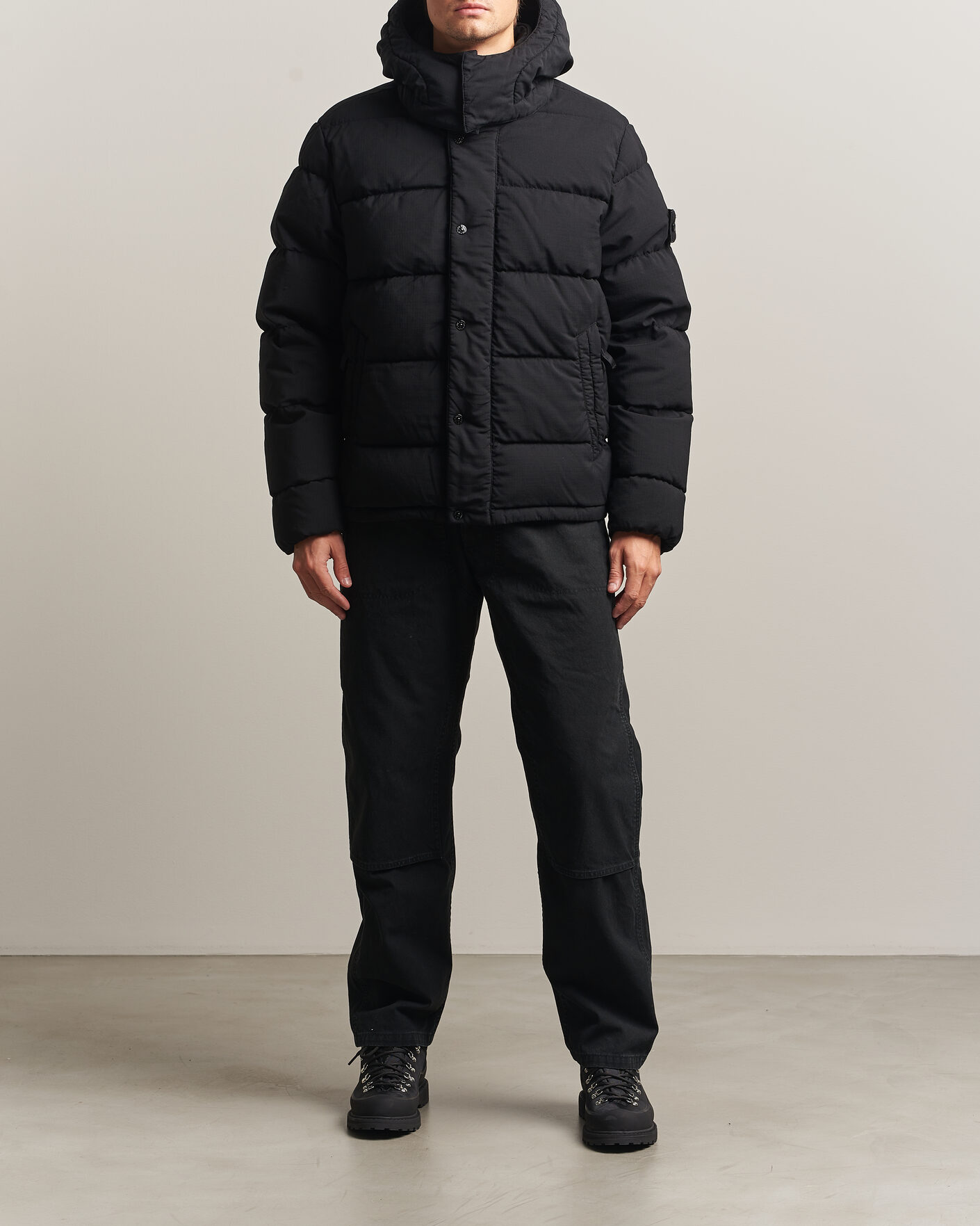 Homme | Manteaux Et Vestes | Stone Island | Ghost Wool Ripstop Down Jacket Black
