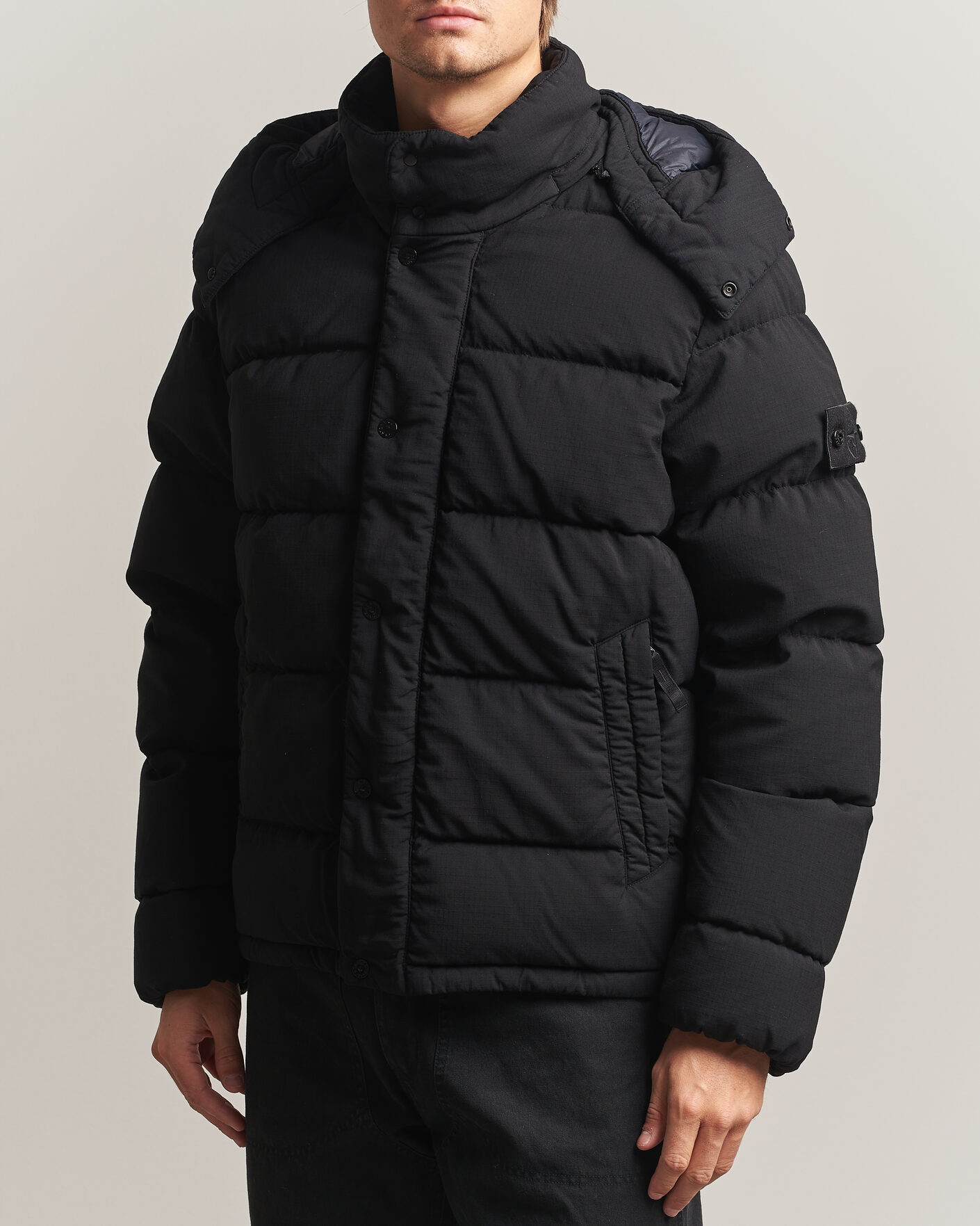 Homme | Manteaux Et Vestes | Stone Island | Ghost Wool Ripstop Down Jacket Black