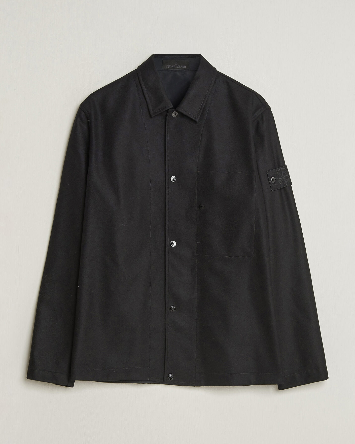 Homme | Chemises | Stone Island | Ghost Wool/Nylon Flannel Overshirt Black