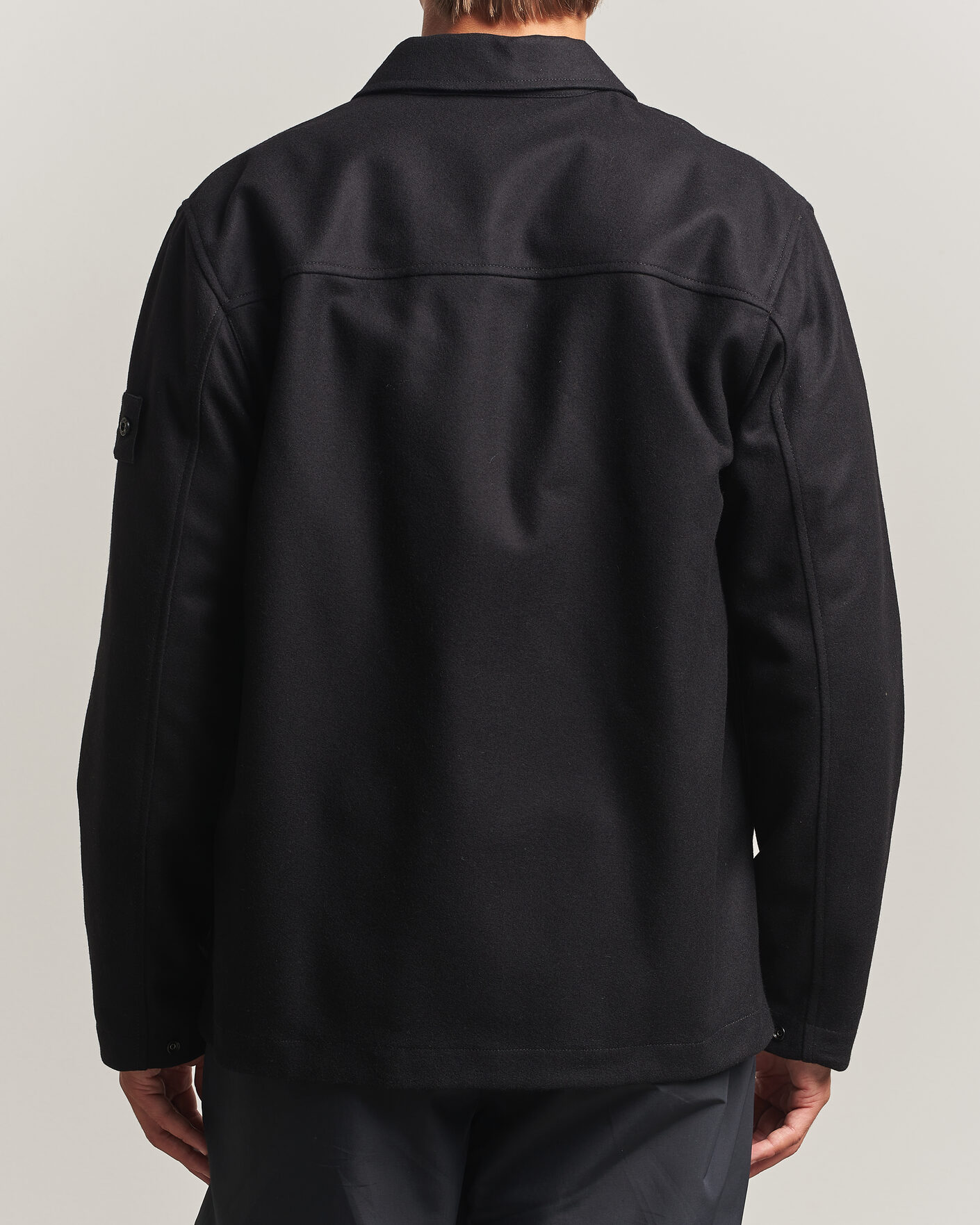 Homme | Chemises | Stone Island | Ghost Wool/Nylon Flannel Overshirt Black