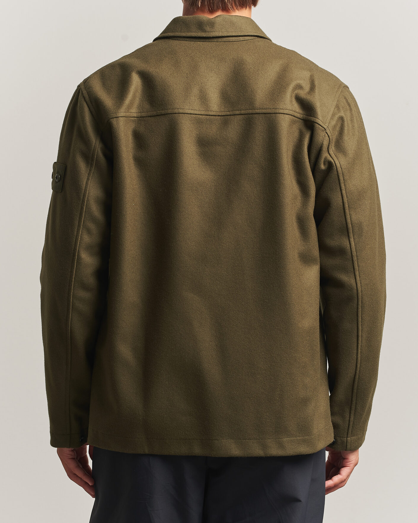 Homme | Chemises | Stone Island | Ghost Wool/Nylon Flannel Overshirt Miltary Green