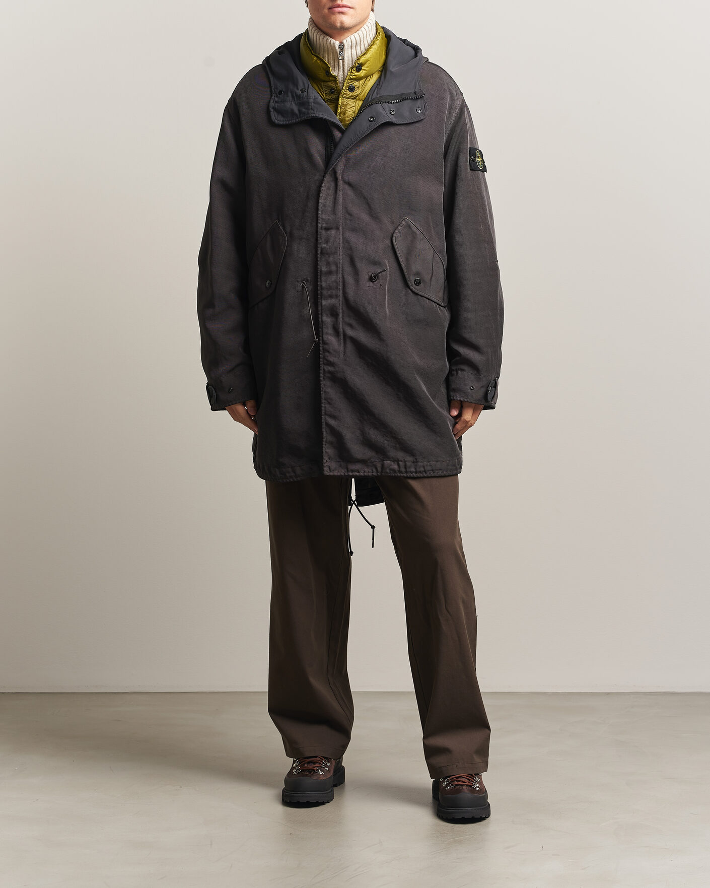 Homme | Manteaux Et Vestes | Stone Island | Dense Oxford Nylon TC Fishtail Parka Lead Grey