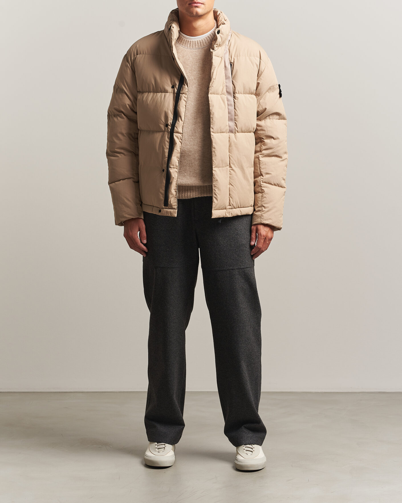 Homme | Manteaux Et Vestes | Stone Island | Cotton/Nylon Padded Down Jacket Biscuit