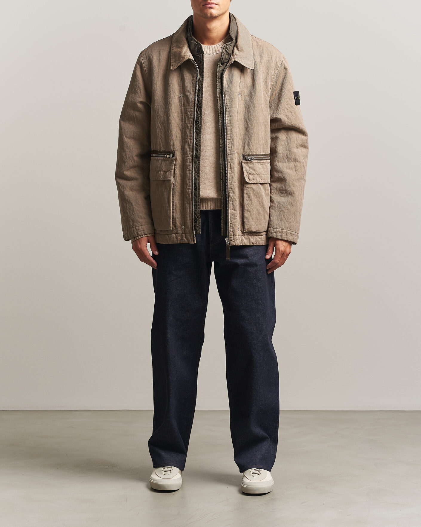Homme | Manteaux Et Vestes | Stone Island | Diagonal Cotton/Wool Field Jacket Biscuit