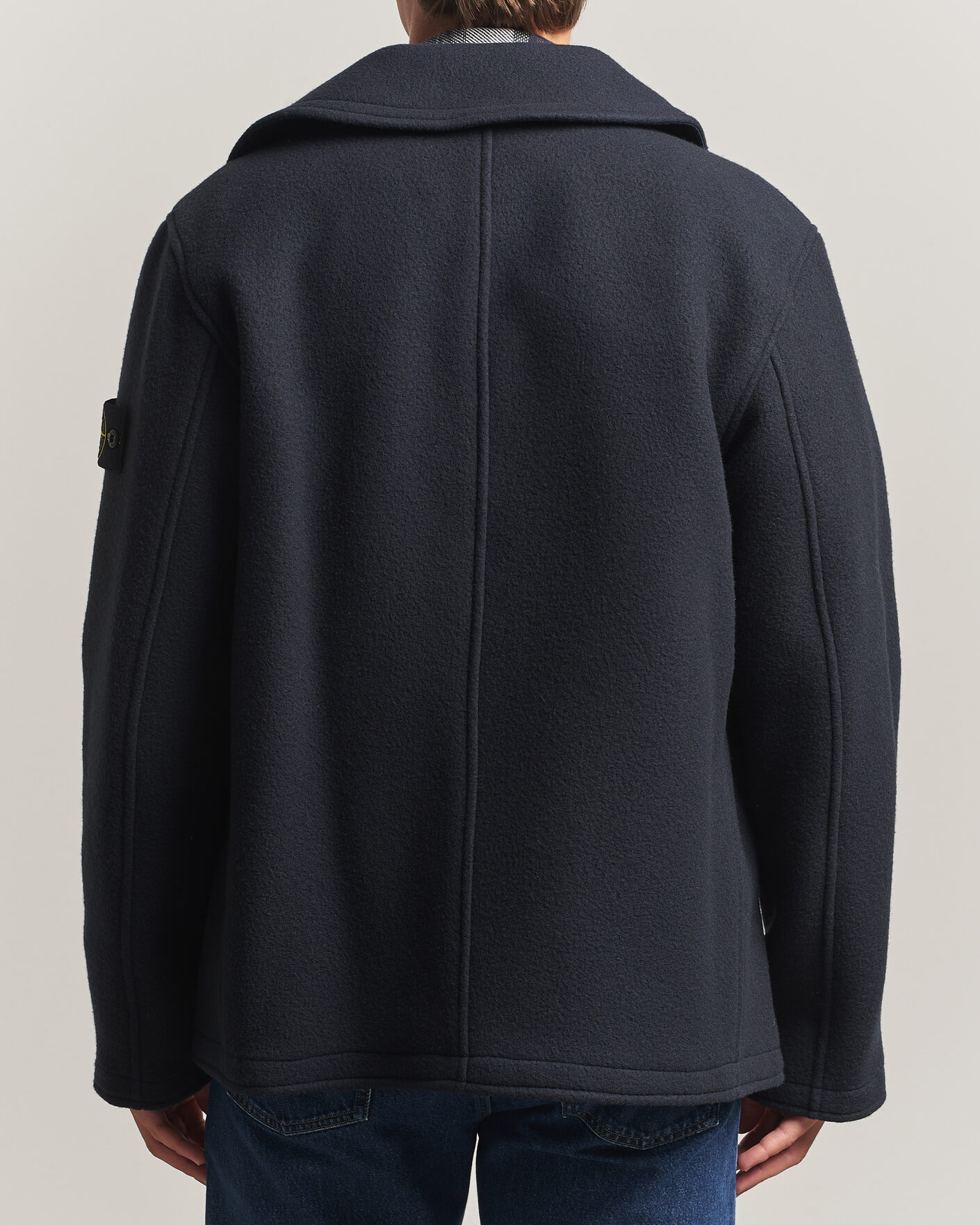 Homme | Manteaux Et Vestes | Stone Island | Heavy Melton Wool Peacoat Navy Blue