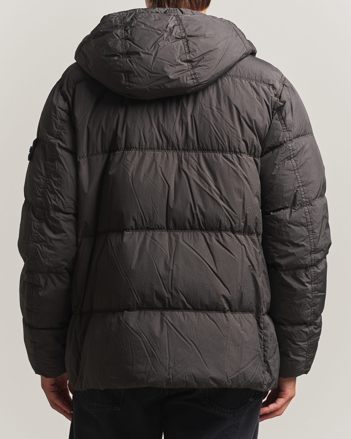 Homme | Manteaux Et Vestes | Stone Island | Crinkle Reps Padded Hood Down Jacket Grey