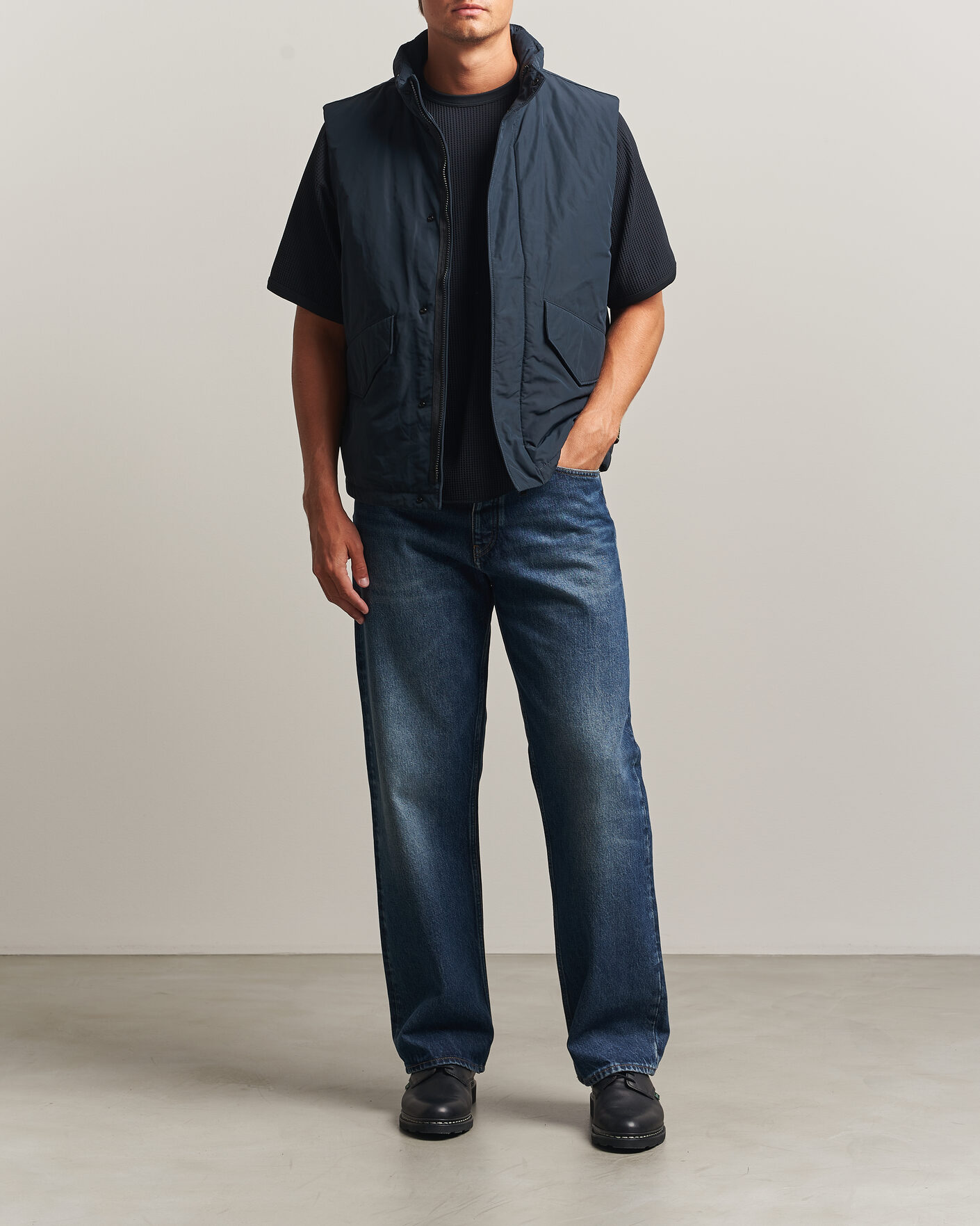 Homme | Gilets | Stone Island | Micro Twill Padded Vest Navy Blue