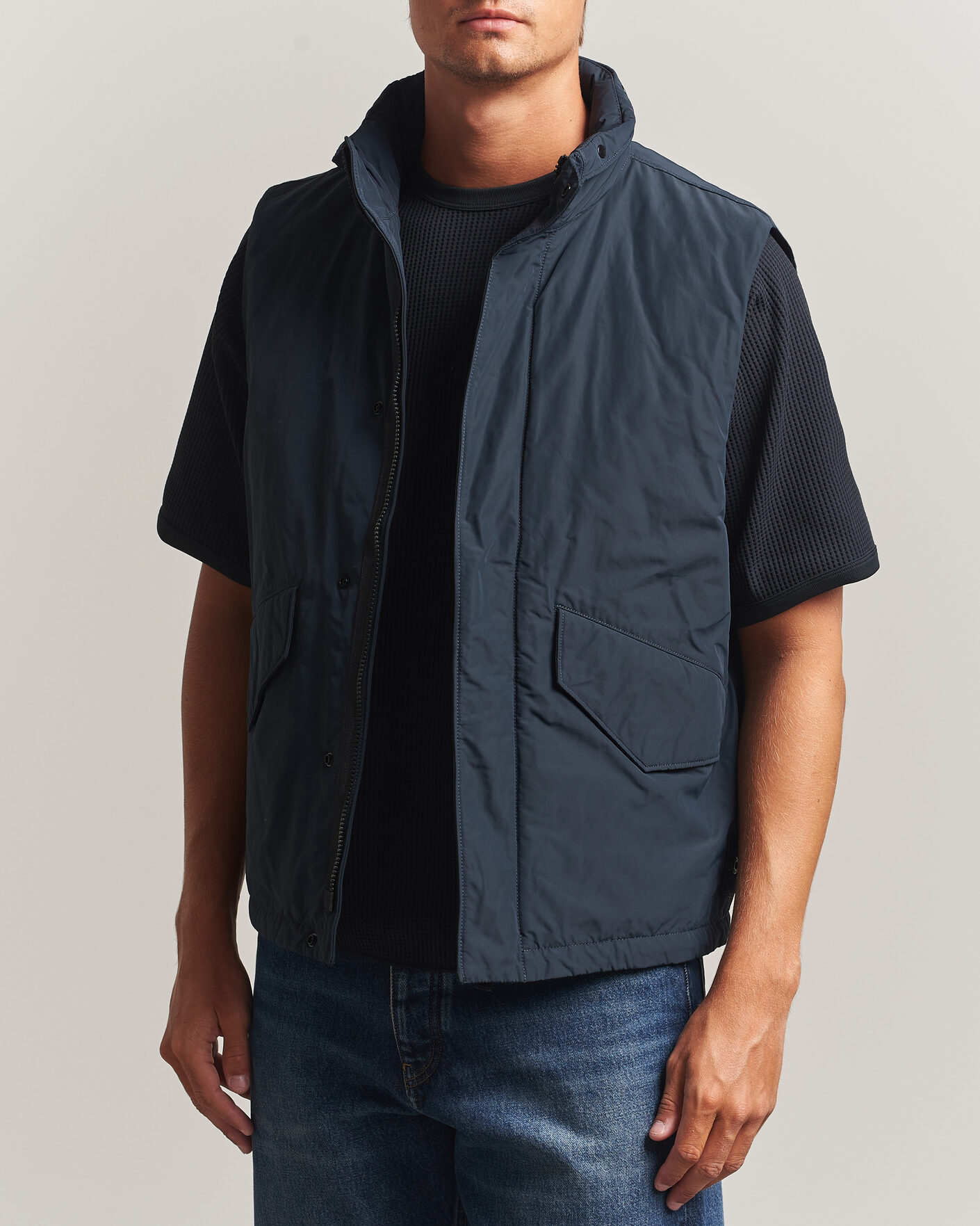 Homme | Gilets | Stone Island | Micro Twill Padded Vest Navy Blue