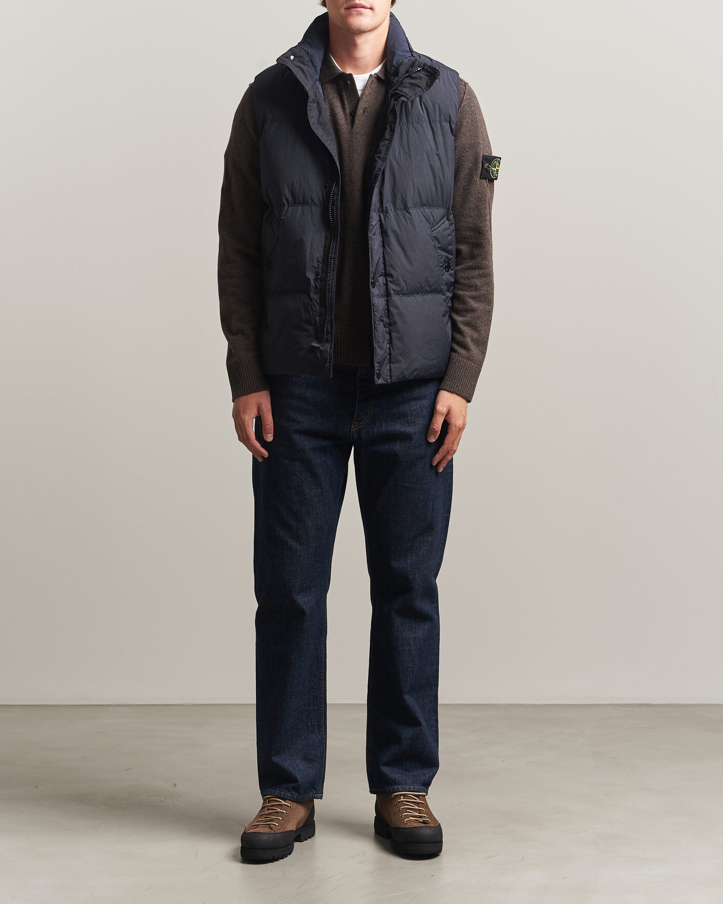 Homme | Gilets | Stone Island | Crinkle Reps Down Vest Navy Blue