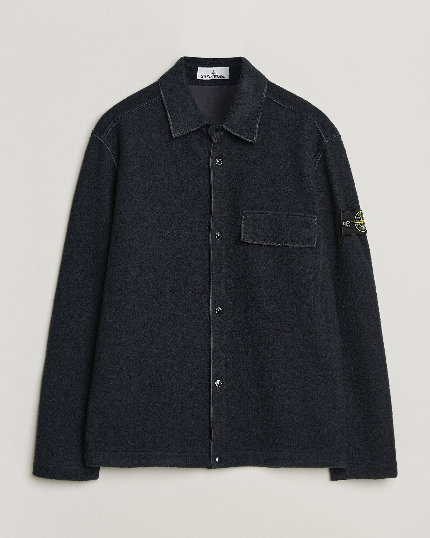 Homme | Chemises | Stone Island | Micro Bouclé Overshirt Navy Blue