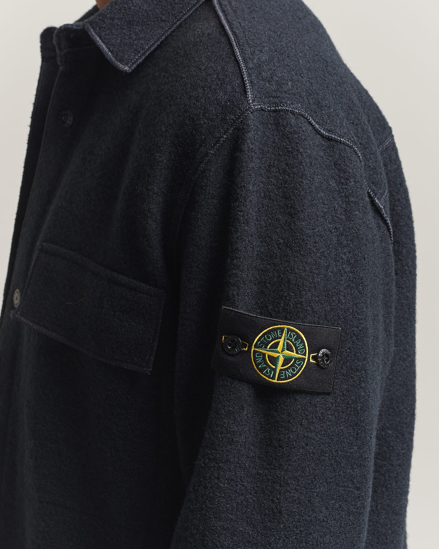 Homme | Chemises | Stone Island | Micro Bouclé Overshirt Navy Blue