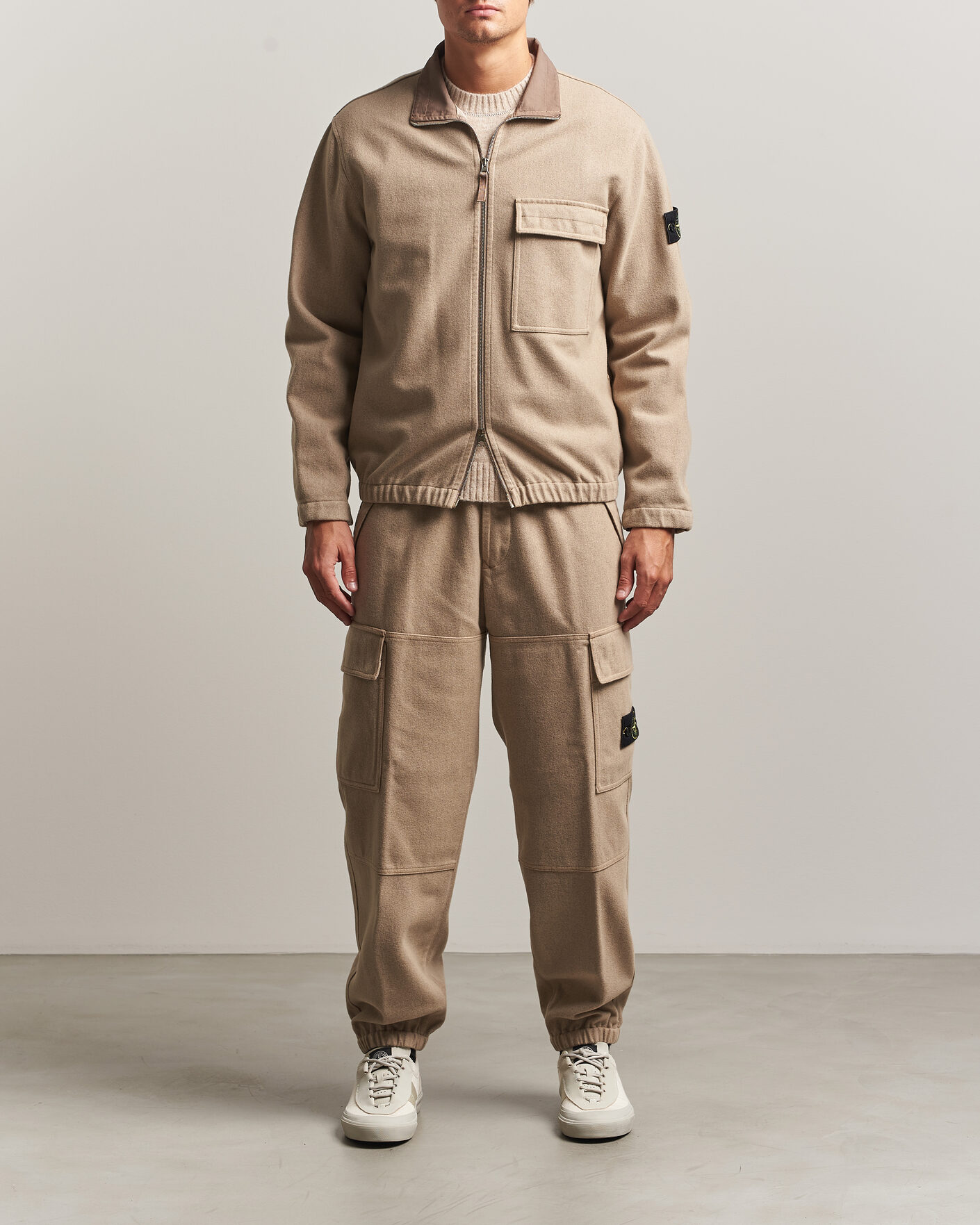 Homme | Manteaux Et Vestes | Stone Island | Wool/Nylon Flannel Jacket Biscuit