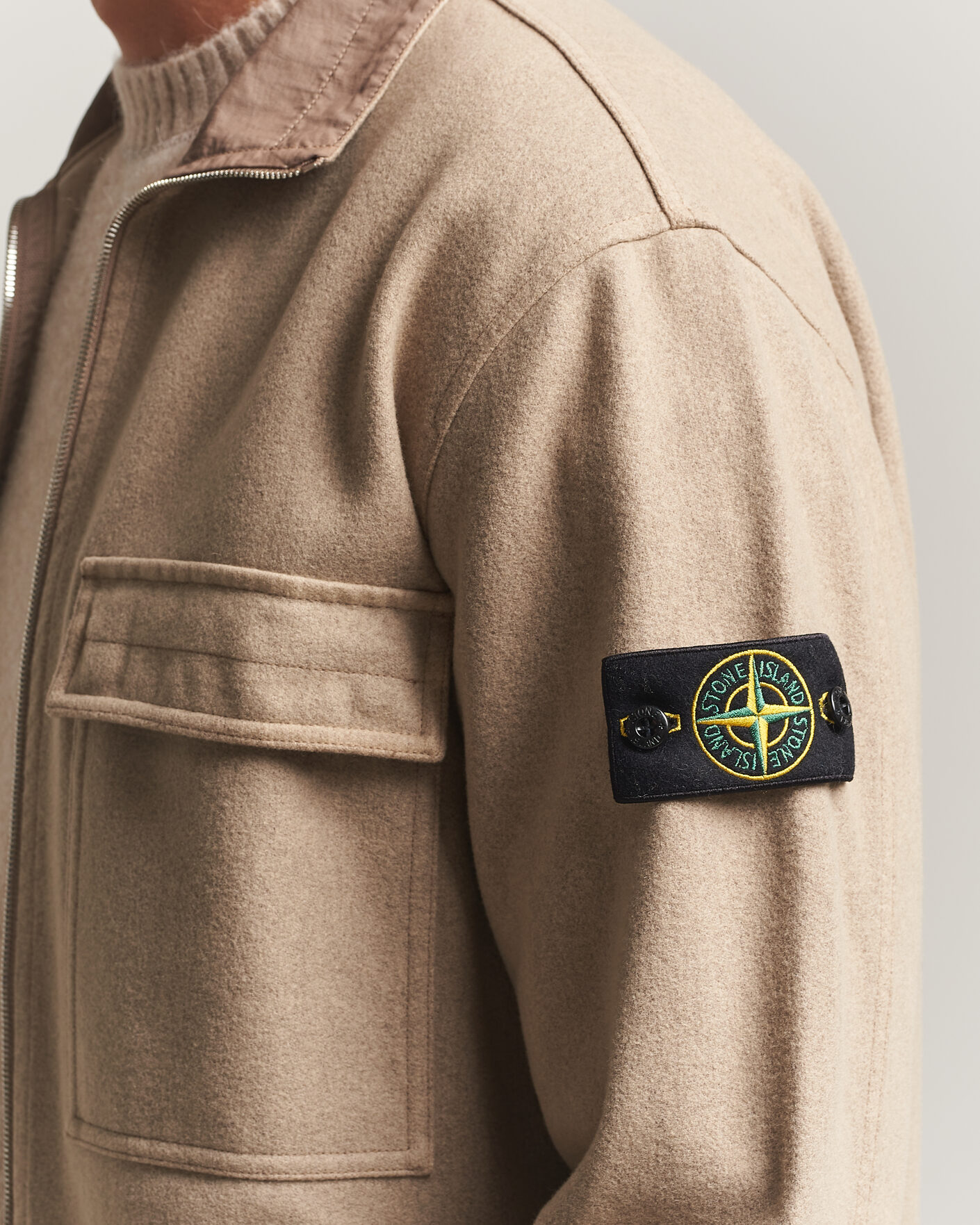 Homme | Manteaux Et Vestes | Stone Island | Wool/Nylon Flannel Jacket Biscuit
