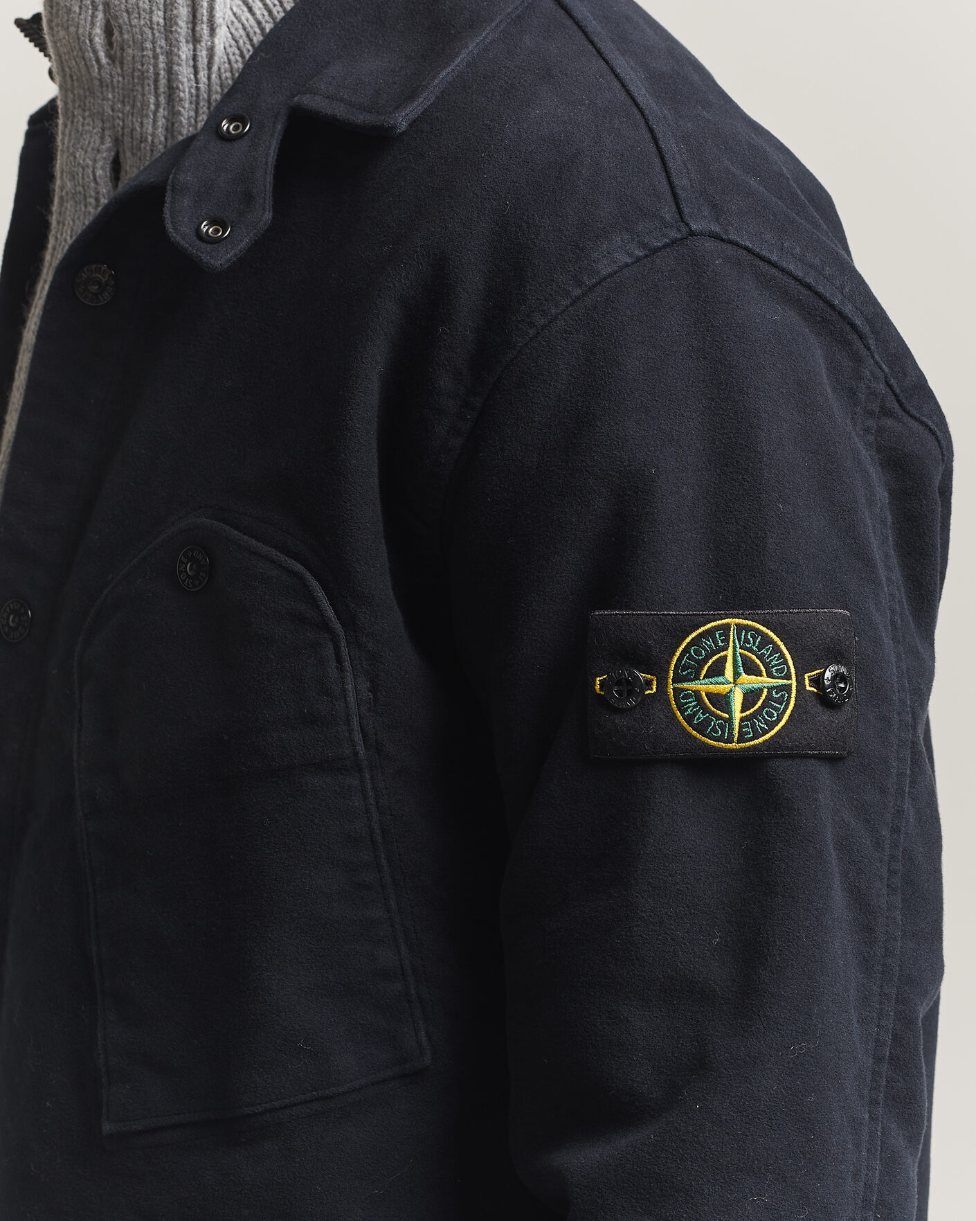 Homme | Chemises | Stone Island | Cotton Moleskin Overshirt Navy Blue