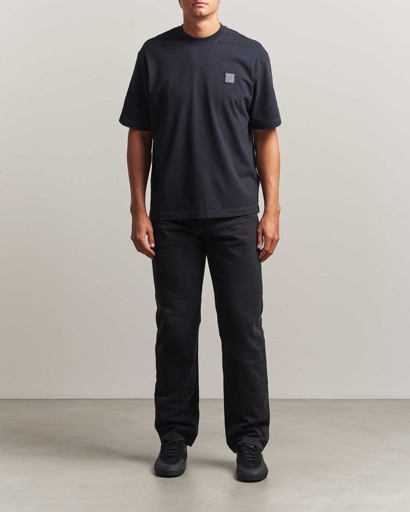 Homme | T-shirts | Stone Island | Combed Organic Cotton T-Shirt Navy Blue