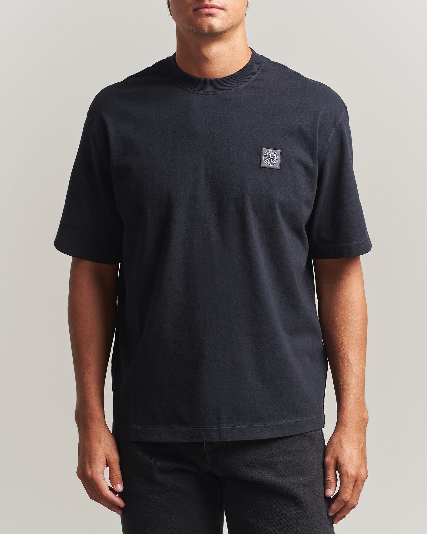 Homme | T-shirts | Stone Island | Combed Organic Cotton T-Shirt Navy Blue