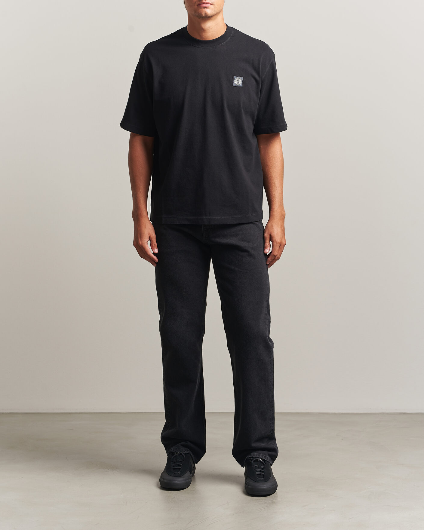Homme | T-shirts | Stone Island | Combed Organic Cotton T-Shirt Black
