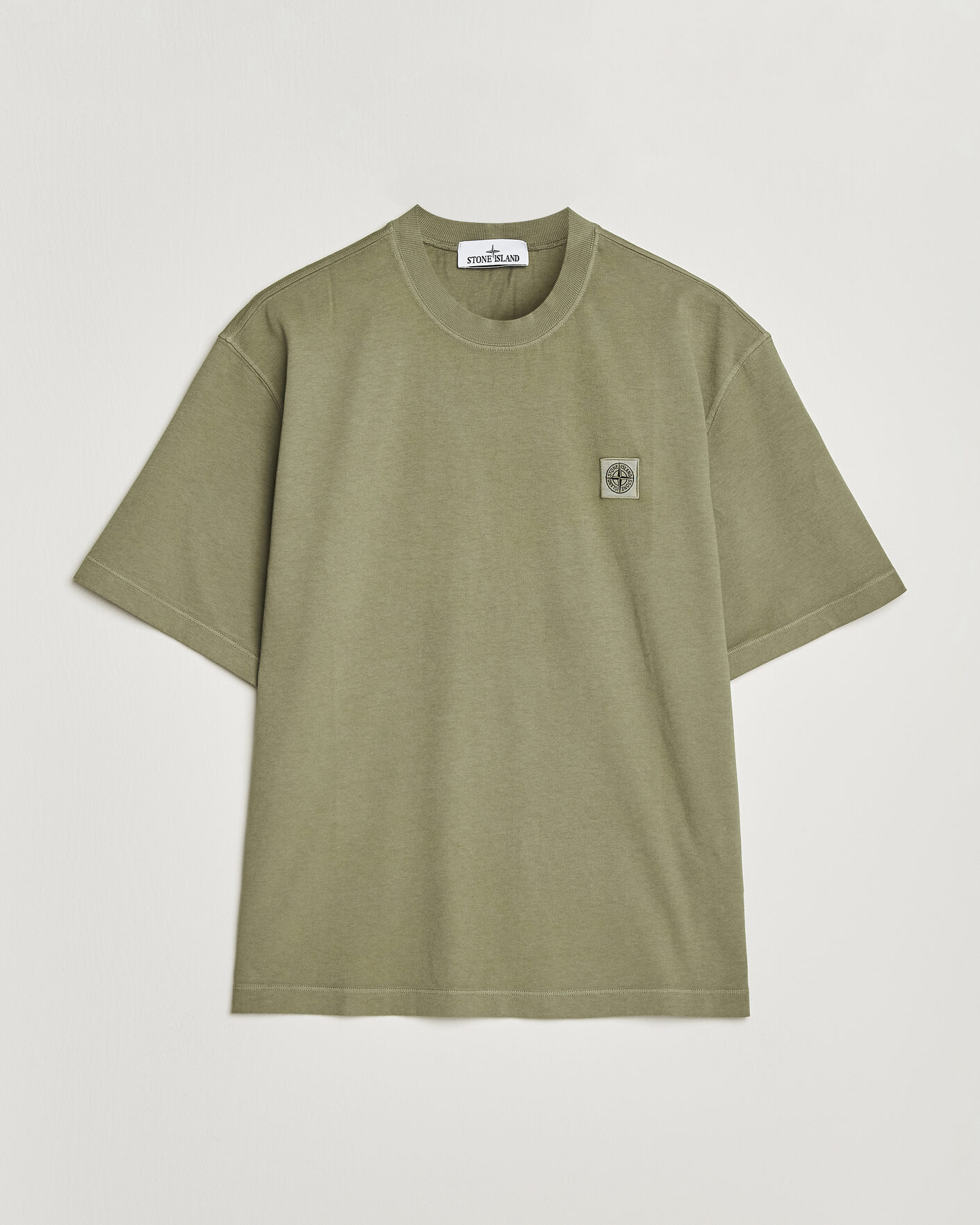 Homme | T-shirts | Stone Island | Combed Organic Cotton T-Shirt Miltary Green