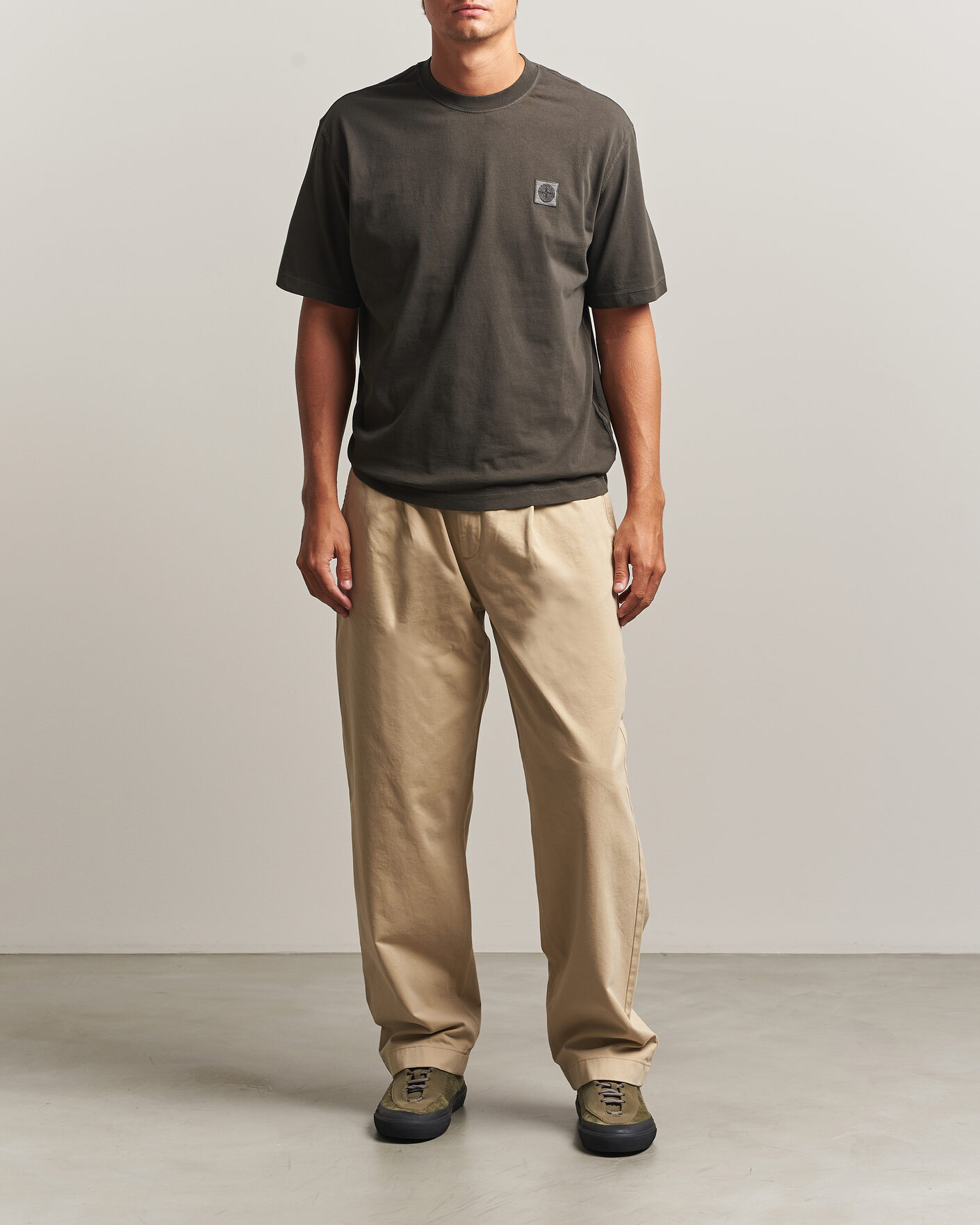 Homme | T-shirts | Stone Island | Combed Organic Cotton T-Shirt Coal Grey