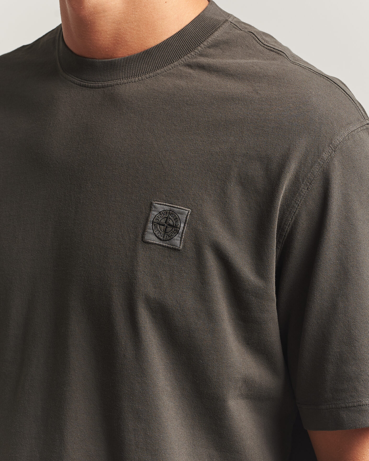 Homme | T-shirts | Stone Island | Combed Organic Cotton T-Shirt Coal Grey