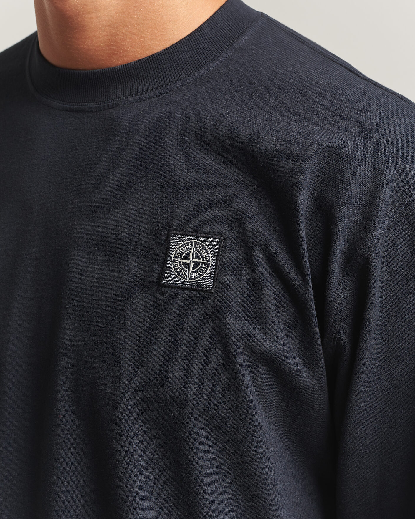 Homme | T-shirts | Stone Island | Organic Cotton Jersey Long Sleeve T-Shirt Navy Blue