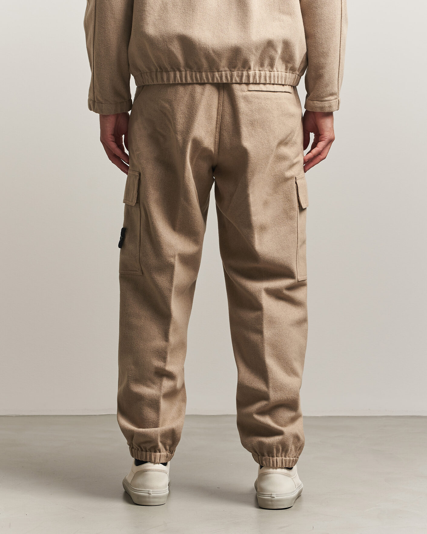 Homme | Pantalons | Stone Island | Wool/Nylon Flannel Cargo Trousers Biscuit