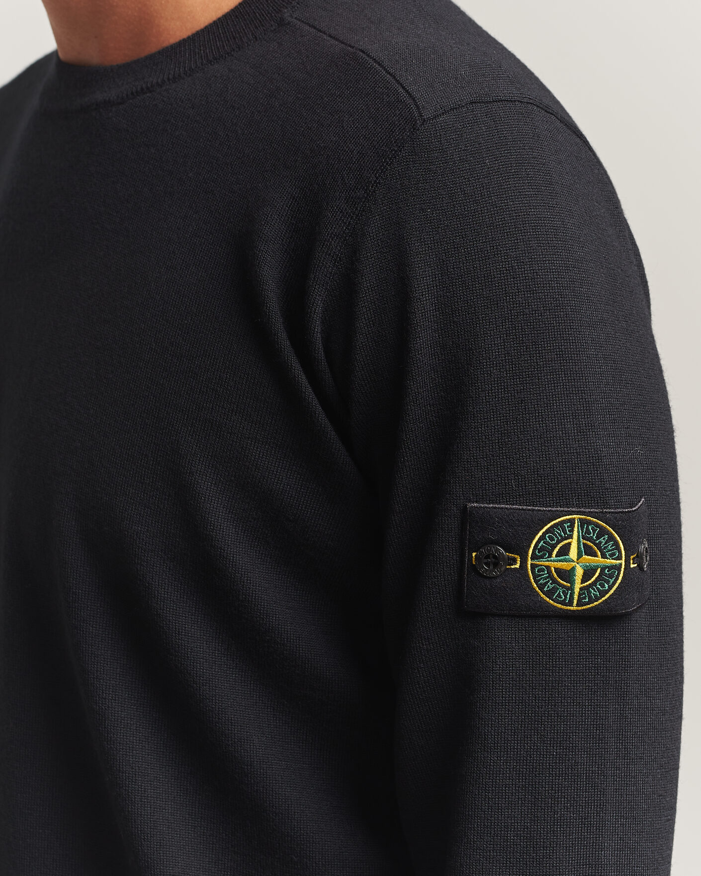 Homme | Pulls Et Tricots | Stone Island | Light Pure Wool Crew Neck Black