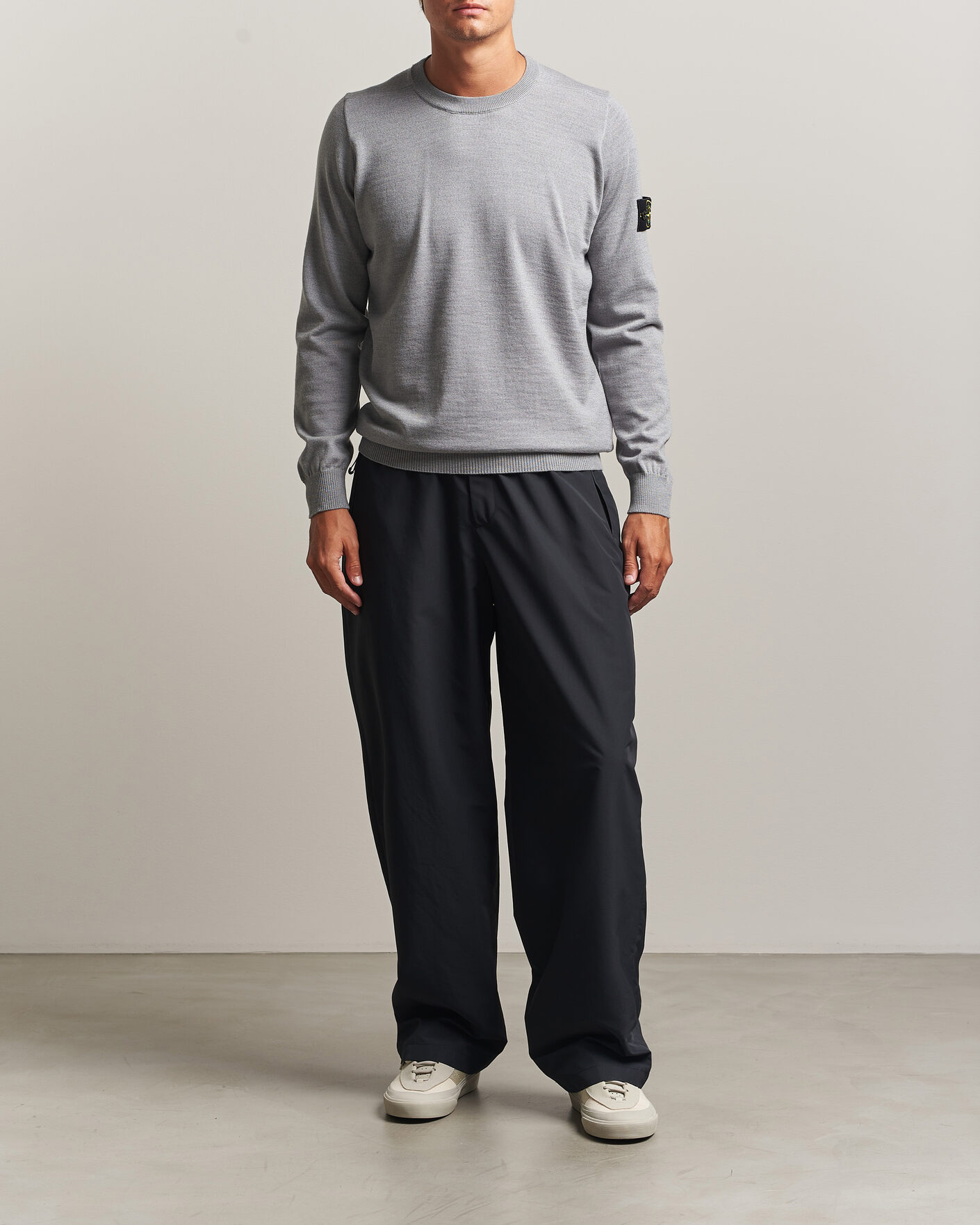 Homme | Pulls Et Tricots | Stone Island | Light Pure Wool Crew Neck Ash Grey Melange