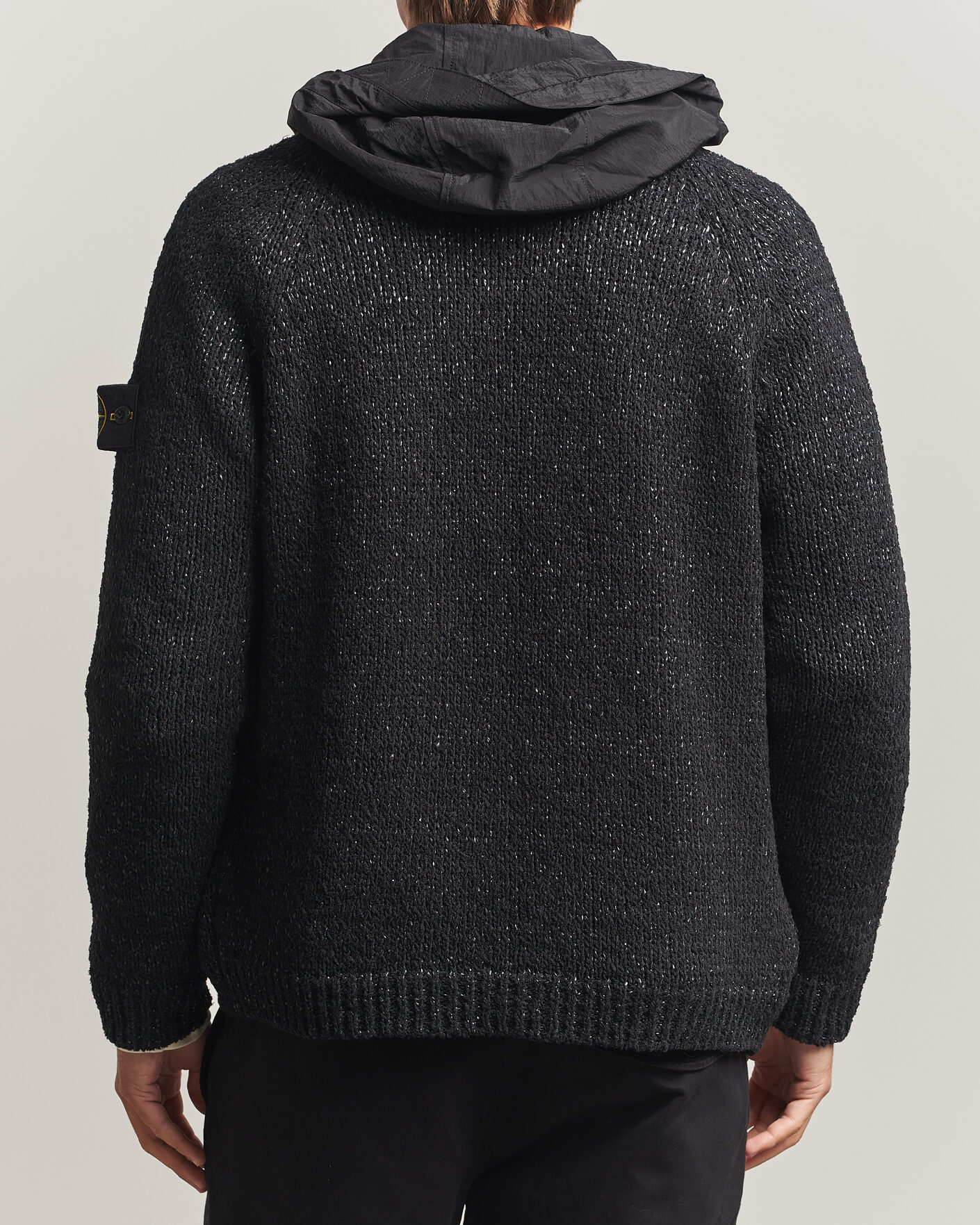 Homme | Pulls Et Tricots | Stone Island | Brushed Cotton/Nylon Reversible Zip Hood Black