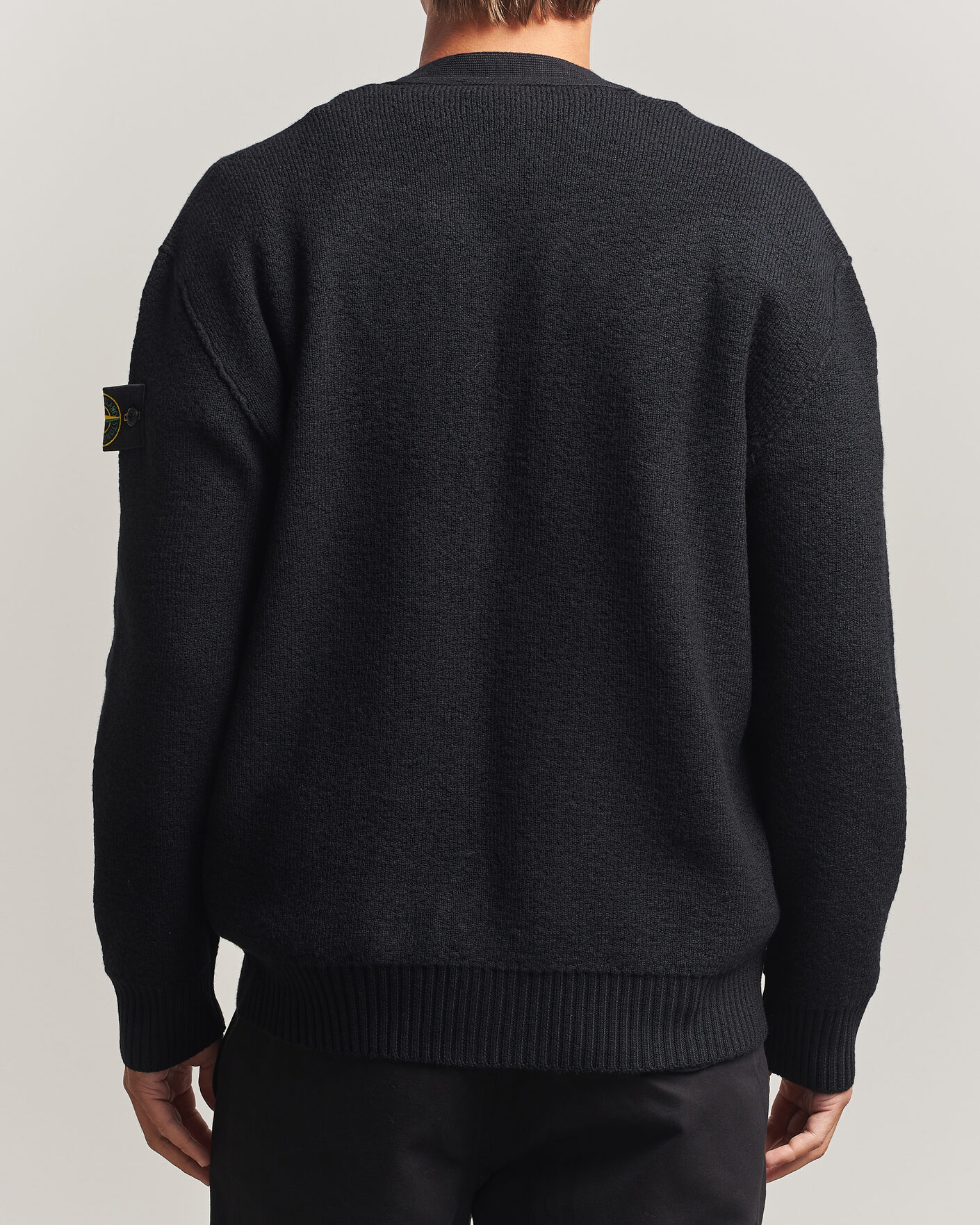 Homme | Pulls Et Tricots | Stone Island | Textured Stitch Wool Cardigan Black
