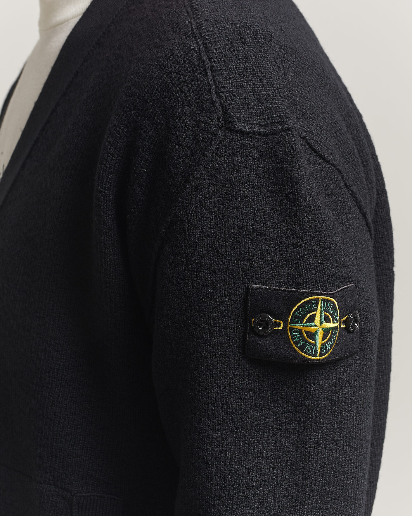 Homme | Pulls Et Tricots | Stone Island | Textured Stitch Wool Cardigan Black