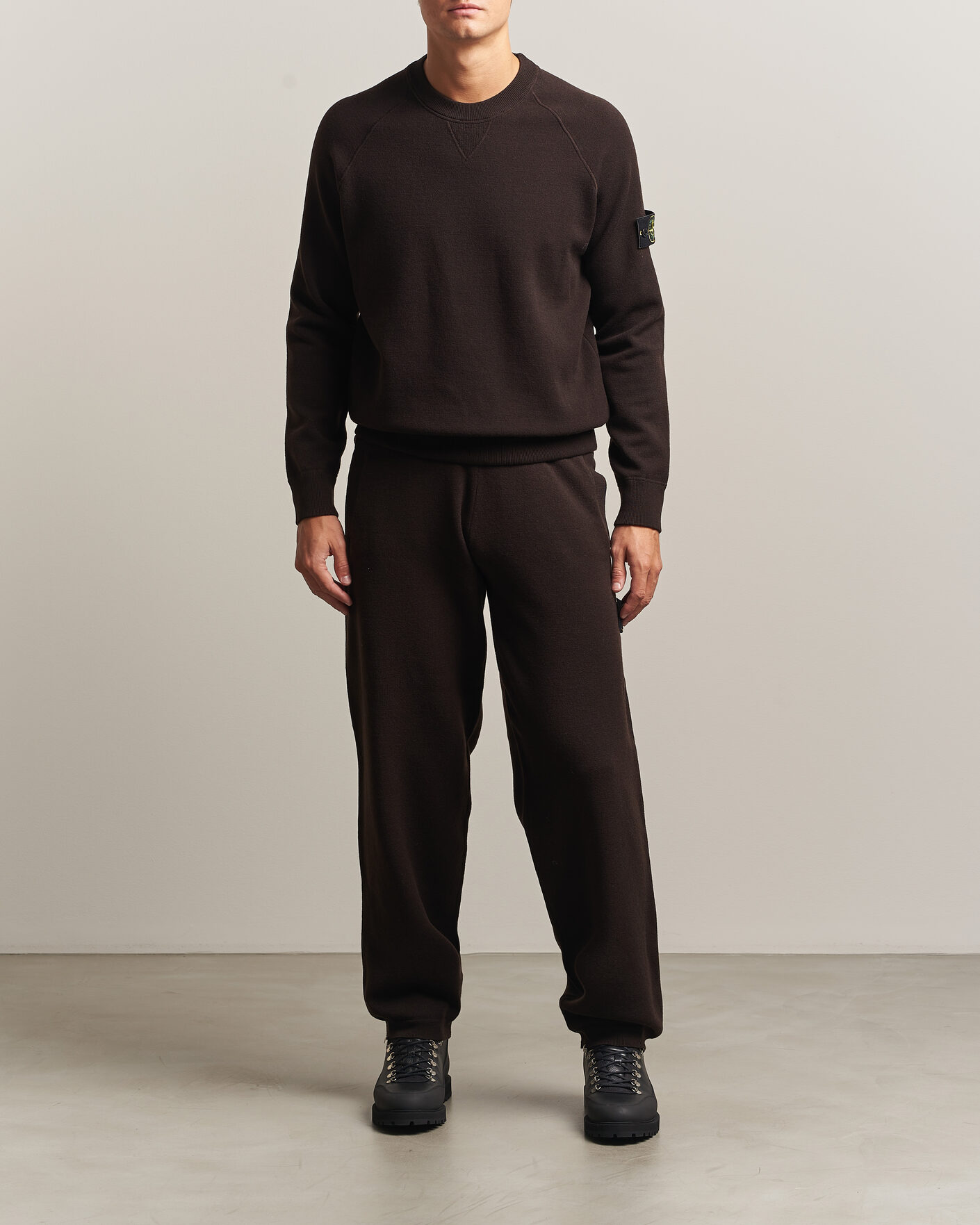 Homme | Pulls Et Tricots | Stone Island | Plush Stitch Stretch Wool Sweat Coal Grey