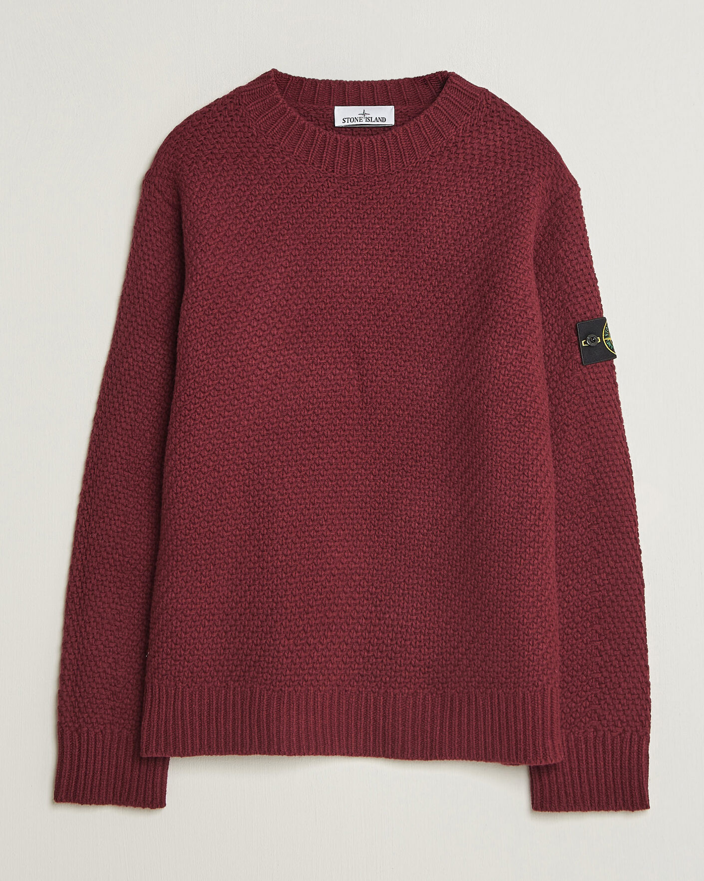 Homme | Pulls Et Tricots | Stone Island | Basket Stitch Lambswool Crew Neck Amaranth