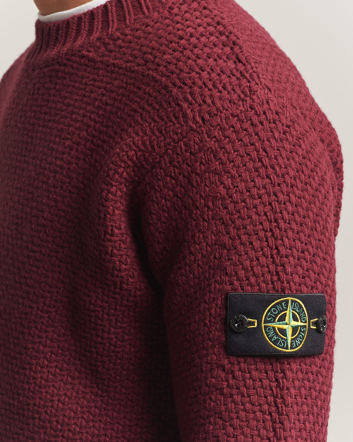 Homme | Pulls Et Tricots | Stone Island | Basket Stitch Lambswool Crew Neck Amaranth