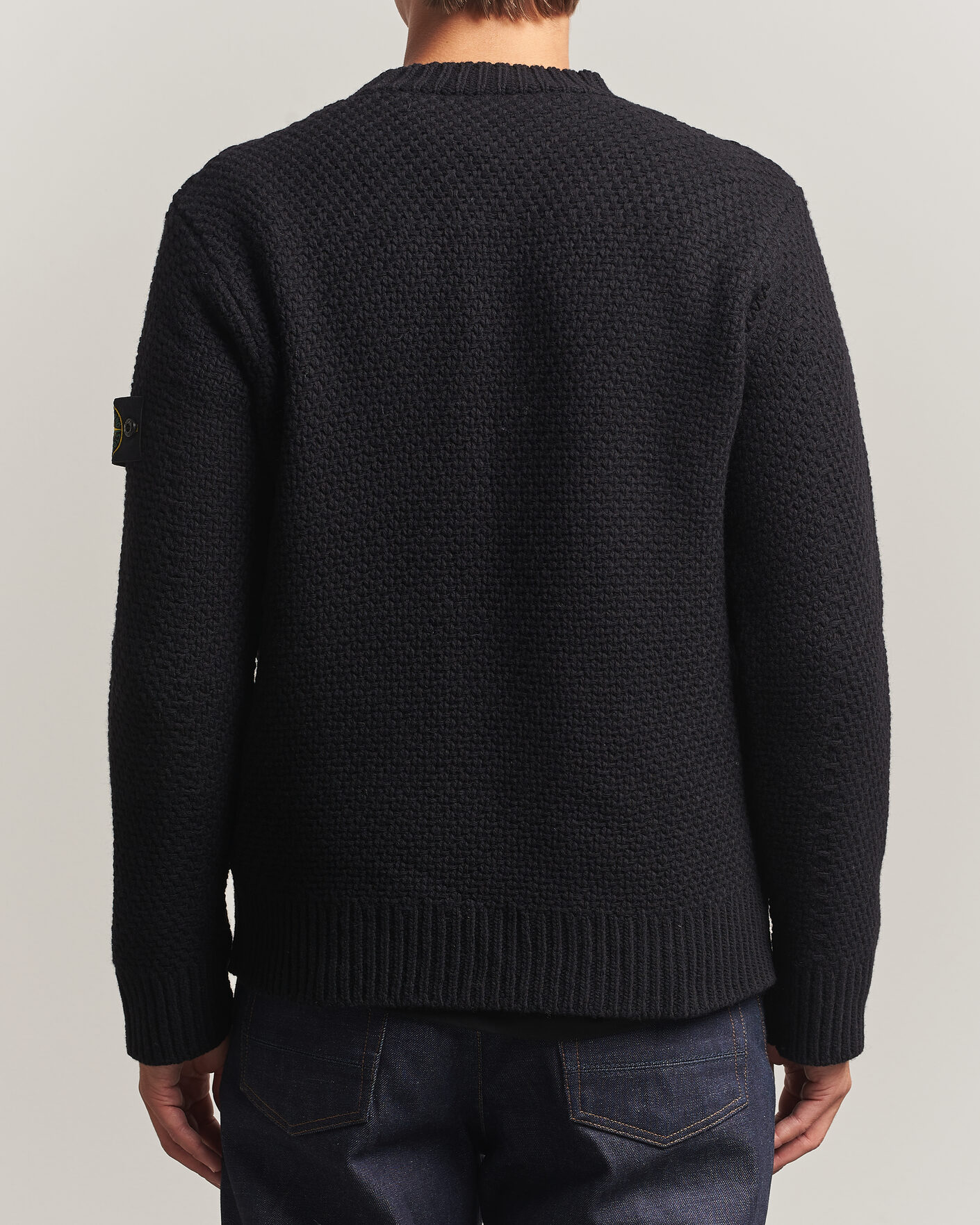 Homme | Pulls Et Tricots | Stone Island | Basket Stitch Lambswool Crew Neck Black