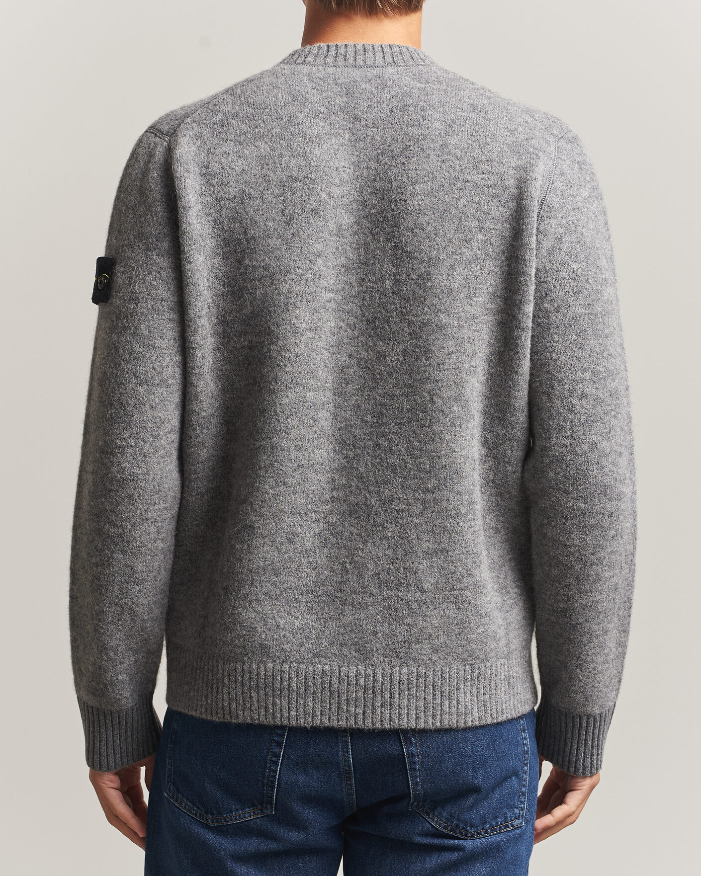 Homme | Pulls Et Tricots | Stone Island | Baby Alpaca Blend Contrast Crew Grey Melange