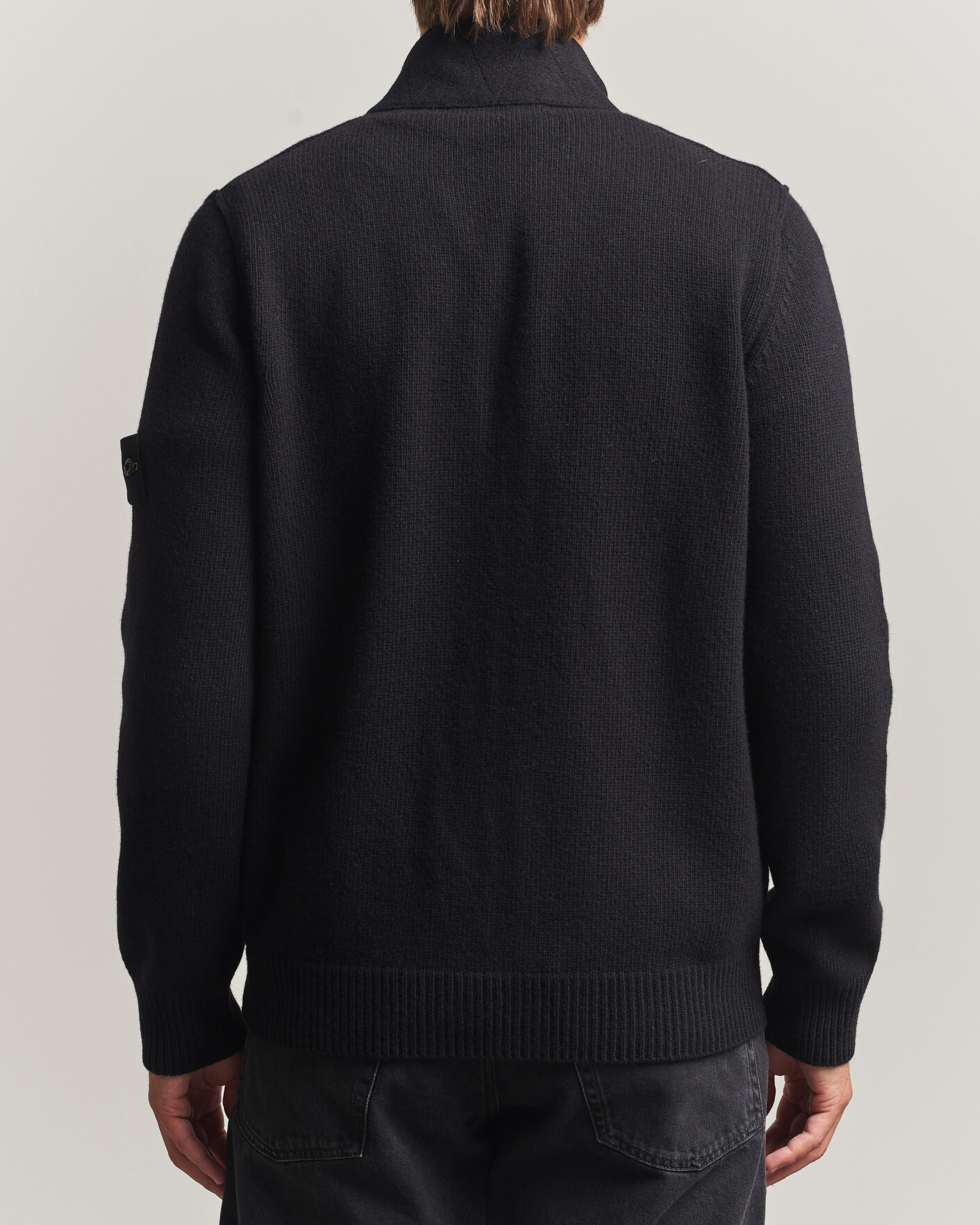 Homme | Pulls Et Tricots | Stone Island | Knitted Lambswool Zip Button Cardigan Black