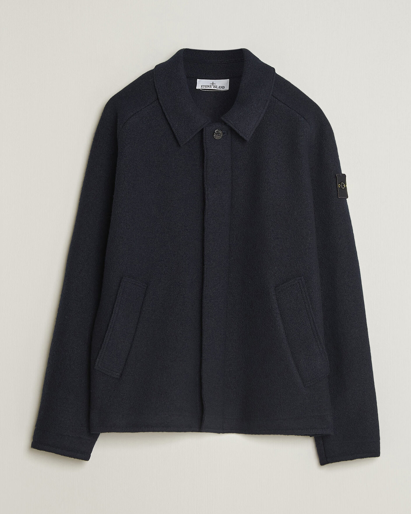 Homme | Pulls Et Tricots | Stone Island | Felted Wool Cardigan Navy Blue