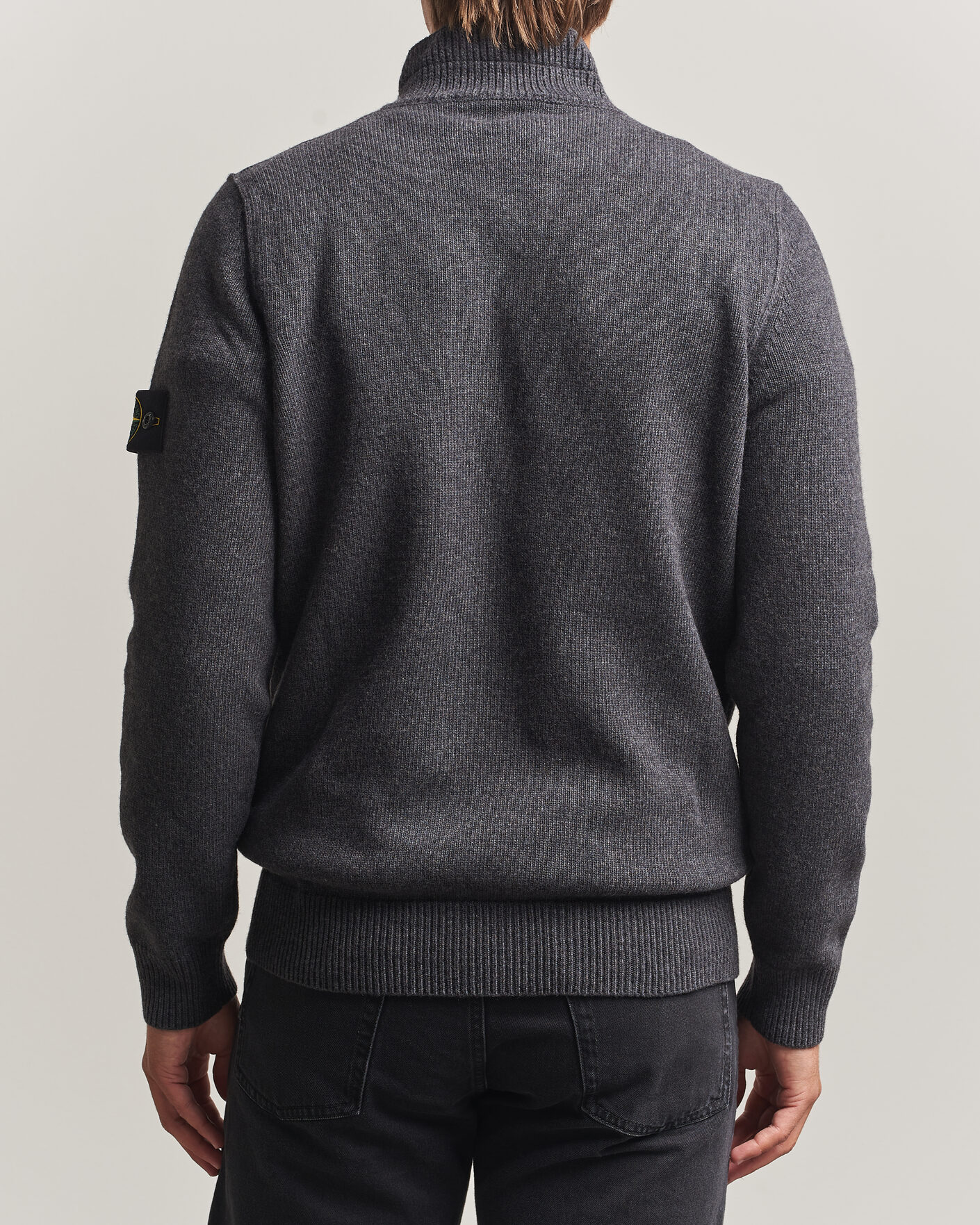 Homme | Pulls Et Tricots | Stone Island | Knitted Lambswool Half Button Zip Melange Lead