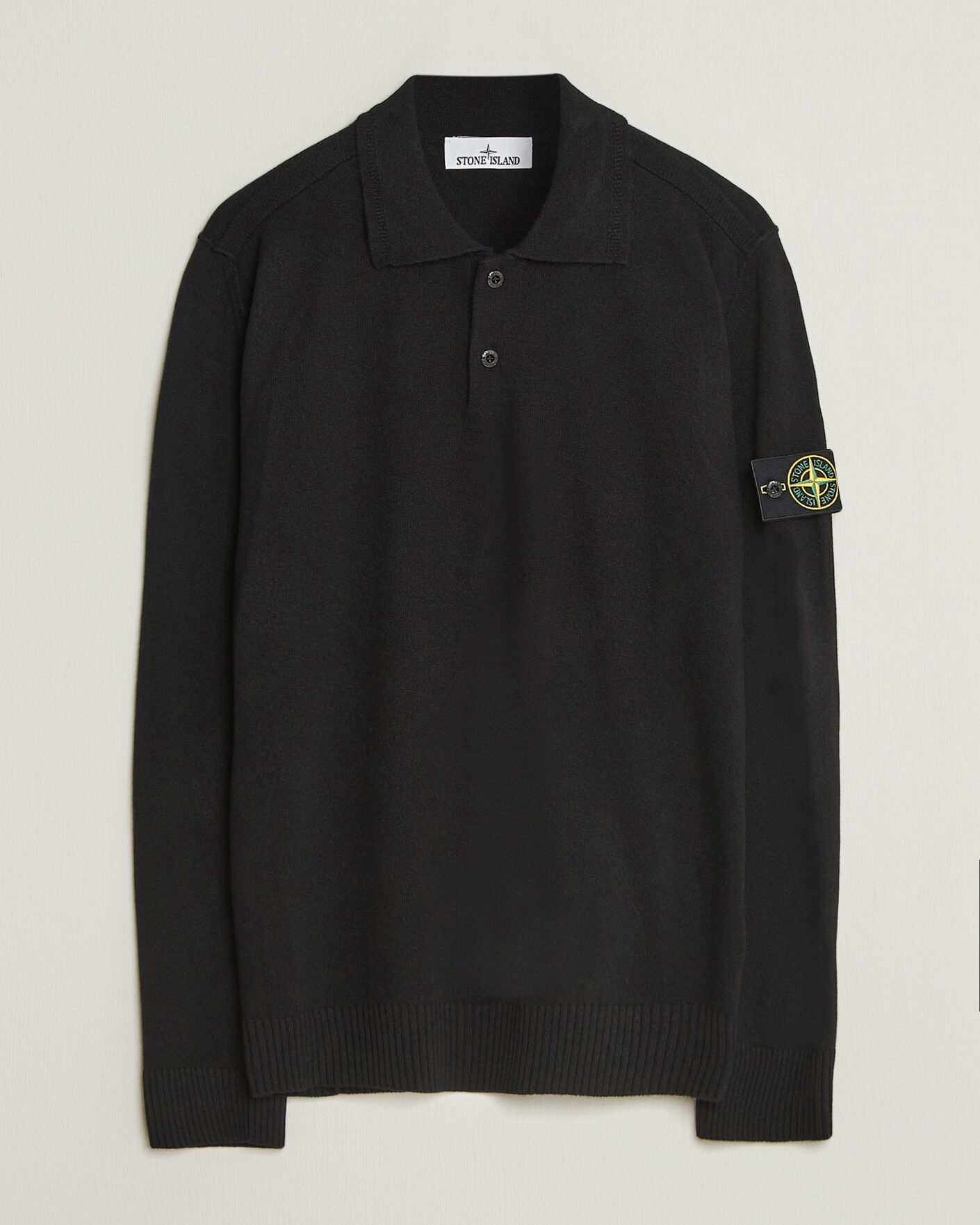 Homme | Pulls Et Tricots | Stone Island | Knitted Geelong Wool Polo Black