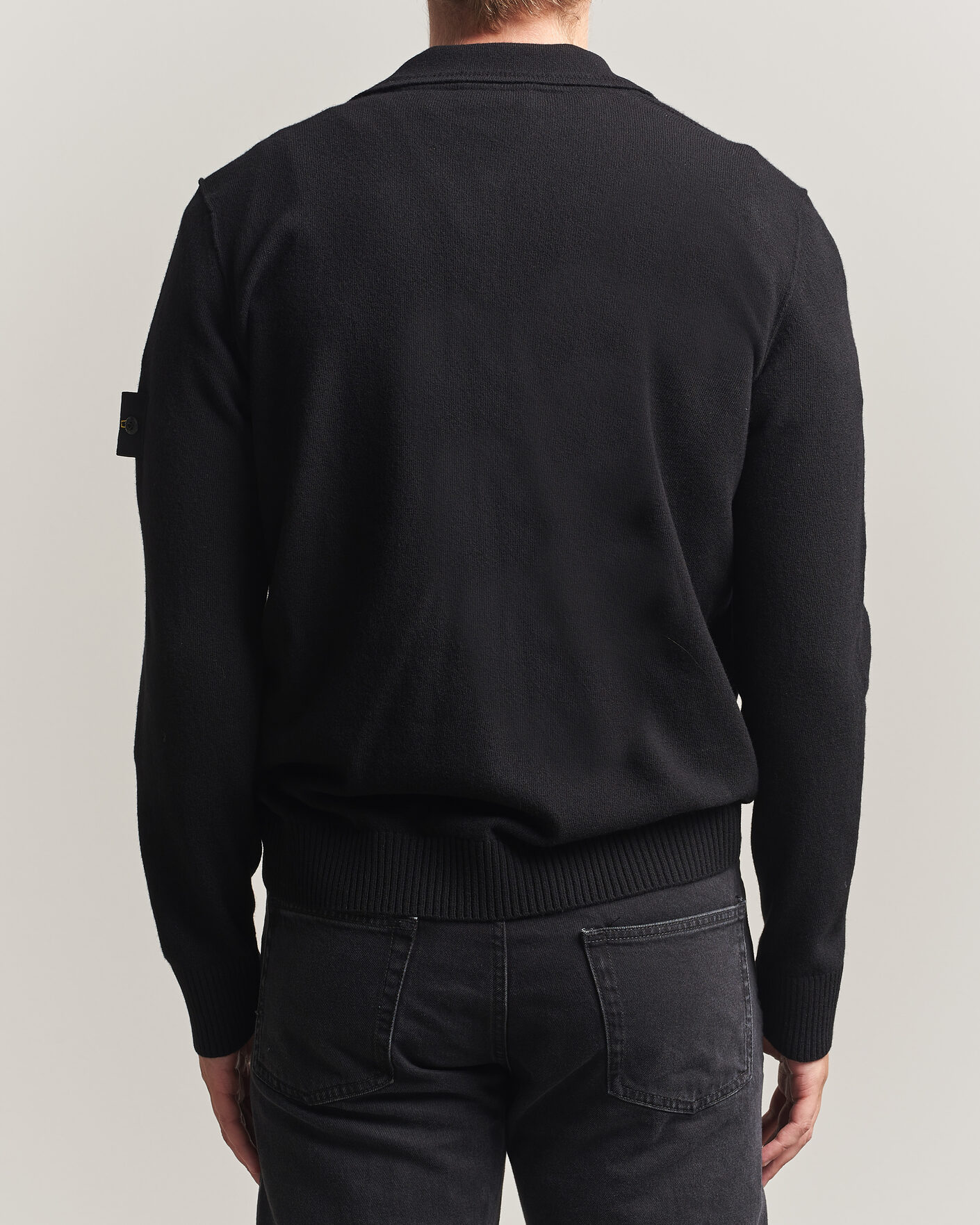 Homme | Pulls Et Tricots | Stone Island | Knitted Geelong Wool Polo Black