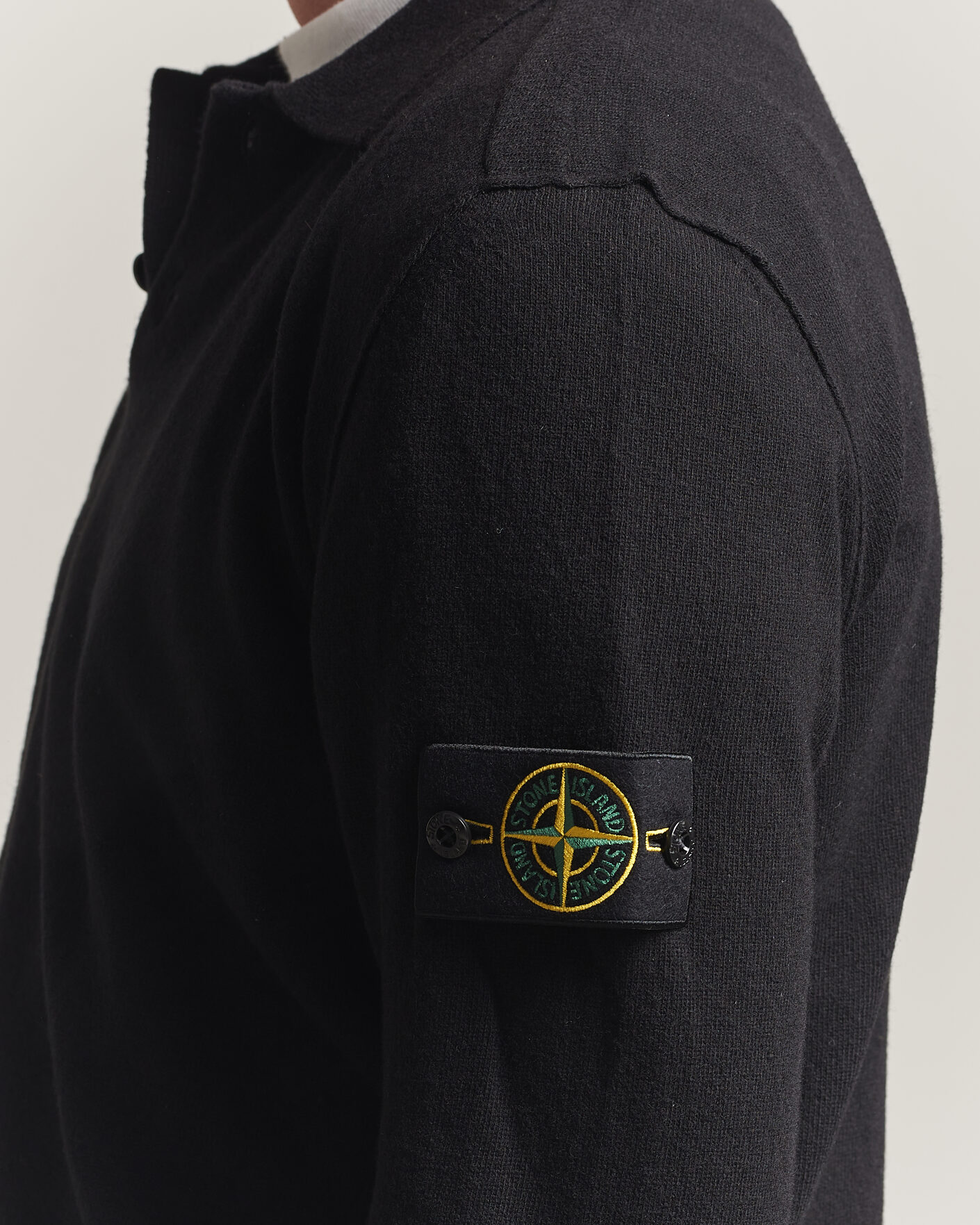 Homme | Pulls Et Tricots | Stone Island | Knitted Geelong Wool Polo Black
