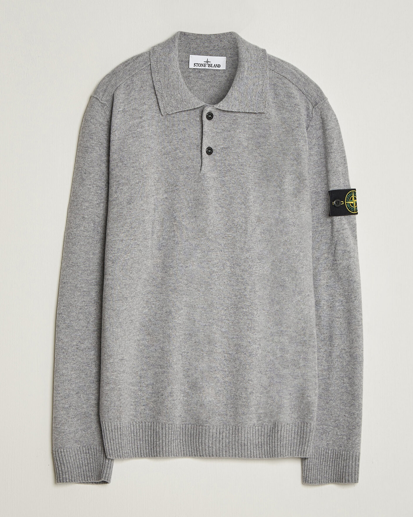 Homme | Pulls Et Tricots | Stone Island | Knitted Geelong Wool Polo Grey Melange