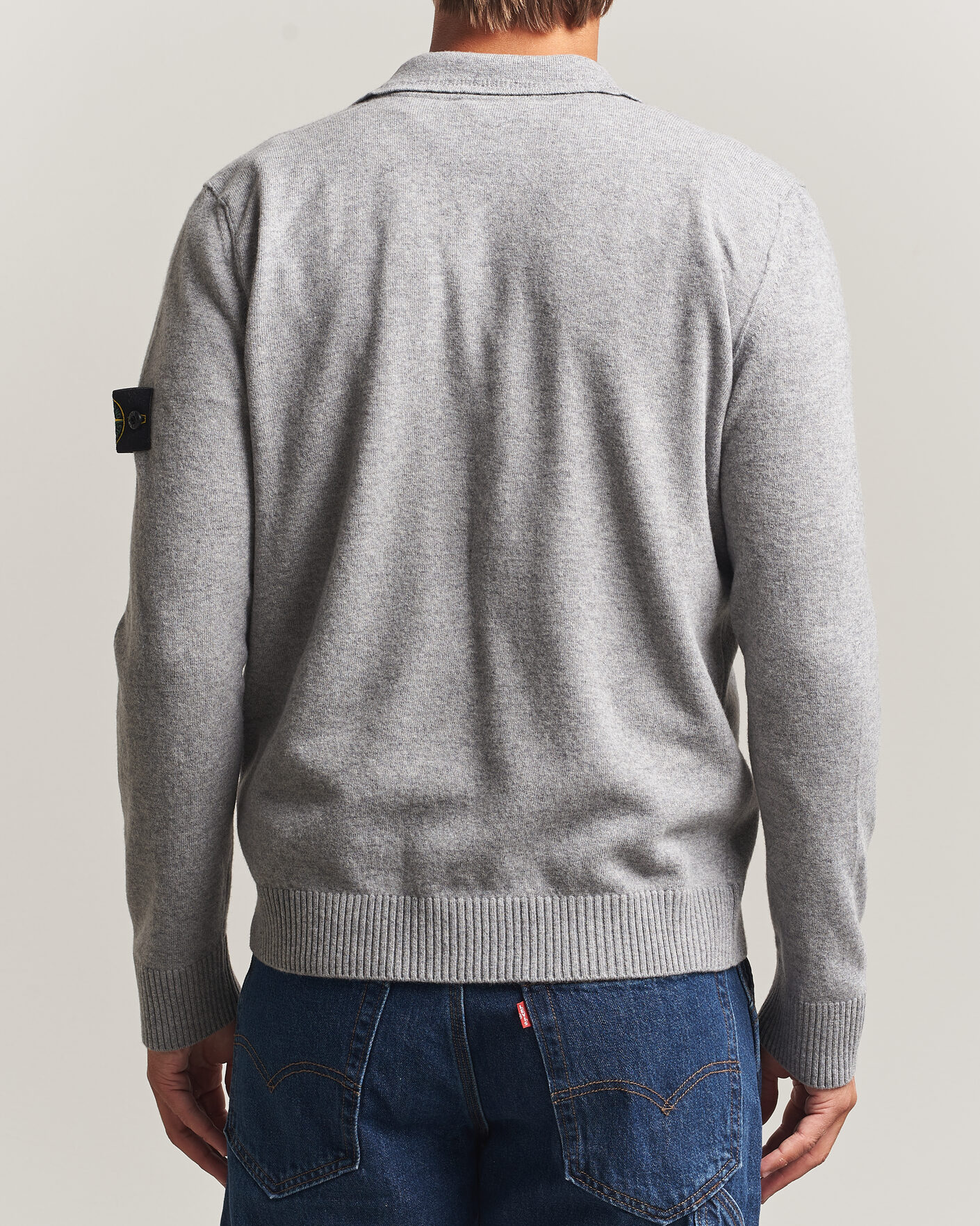 Homme | Pulls Et Tricots | Stone Island | Knitted Geelong Wool Polo Grey Melange