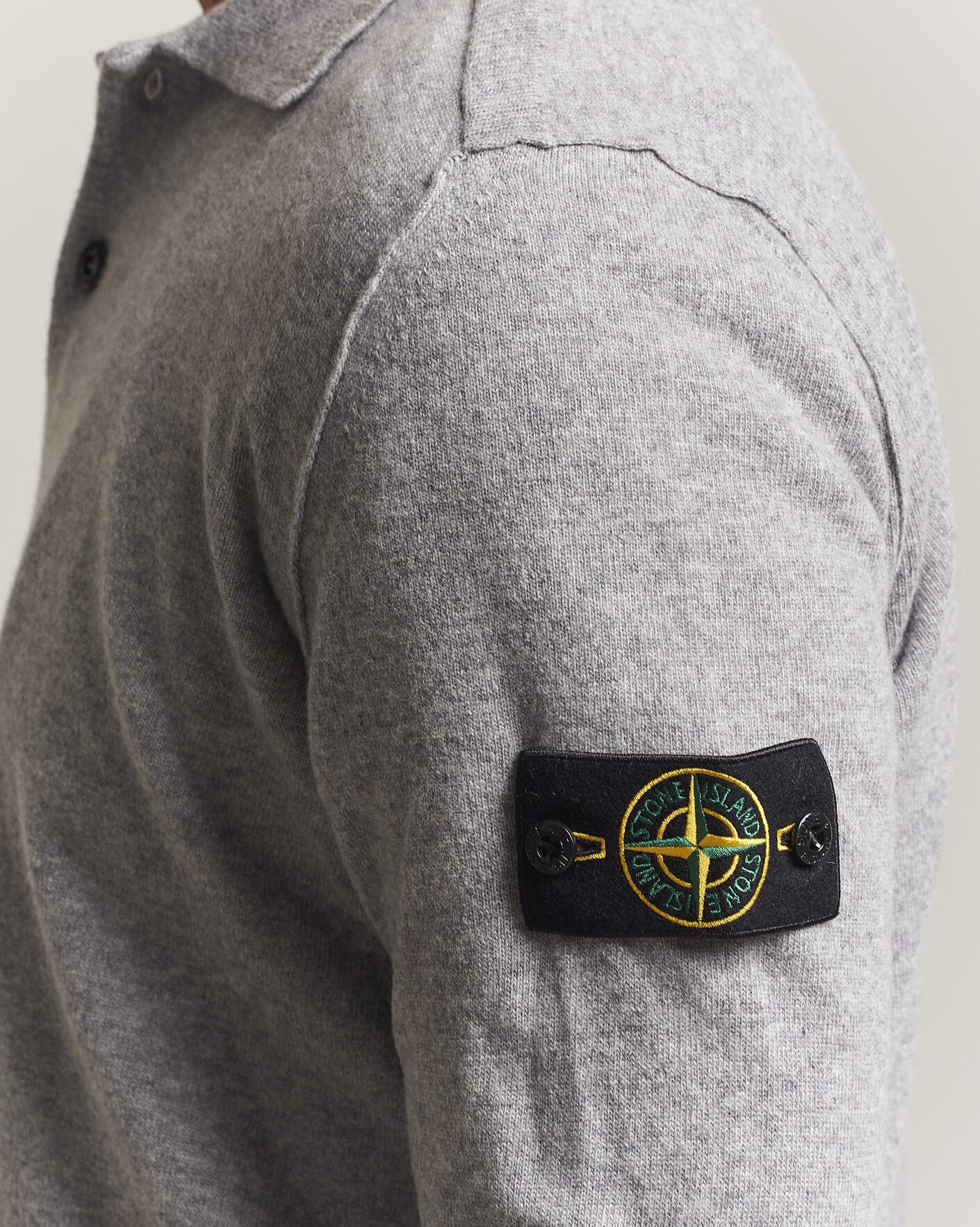Homme | Pulls Et Tricots | Stone Island | Knitted Geelong Wool Polo Grey Melange