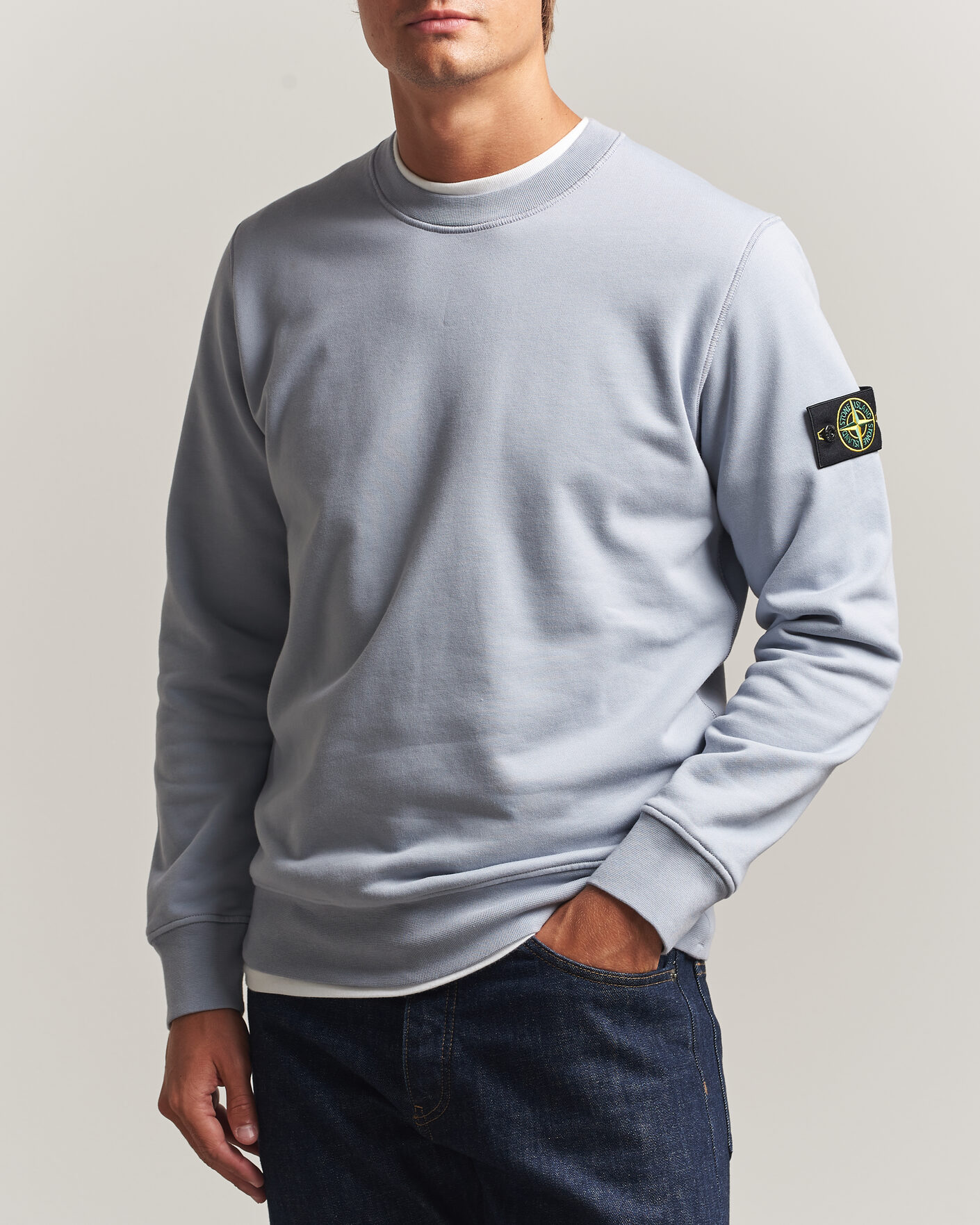 Homme | Pulls Et Tricots | Stone Island | Garment Dyed Fleece Sweatshirt Ash Grey