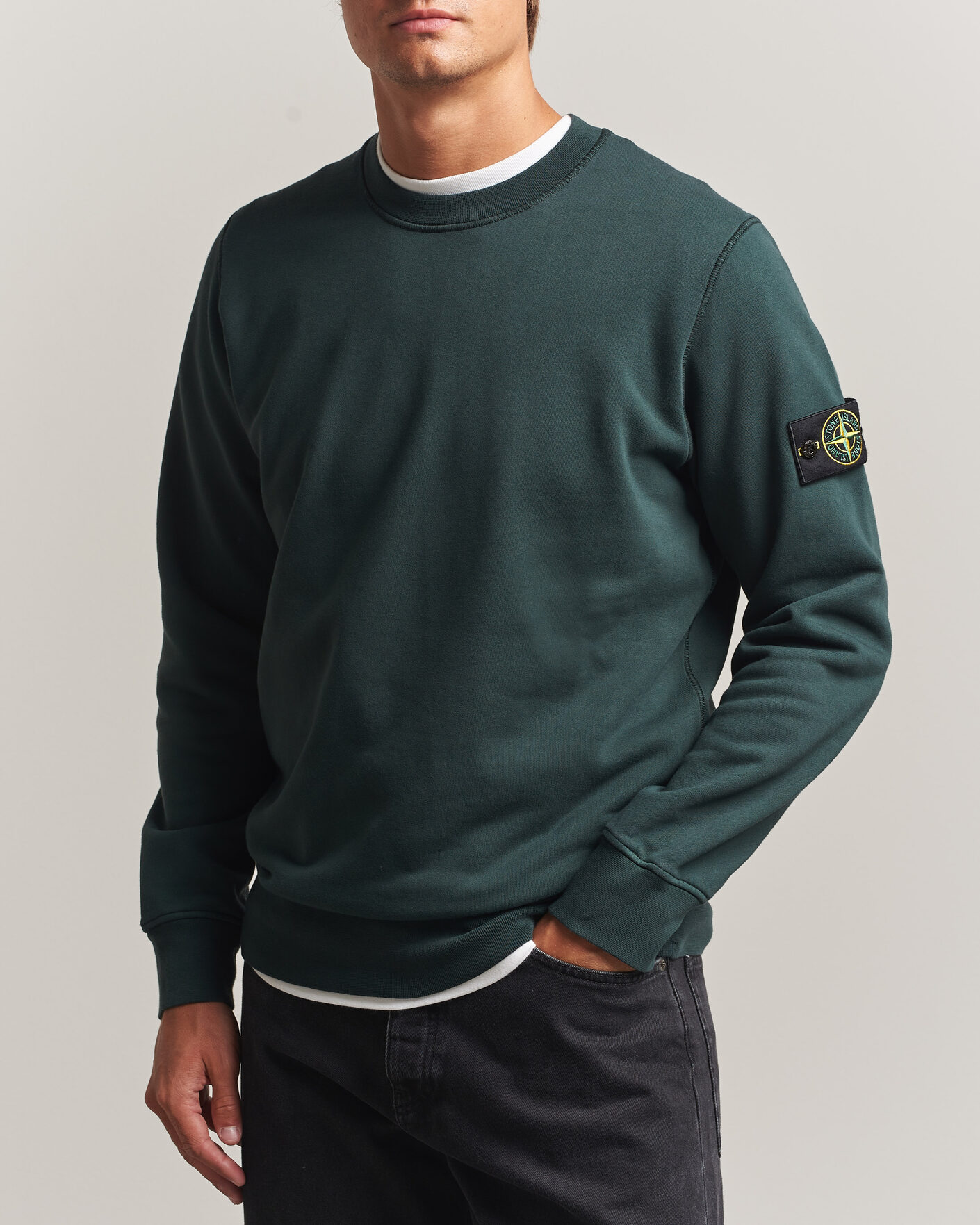Homme | Pulls Et Tricots | Stone Island | Garment Dyed Fleece Sweatshirt Dark Green